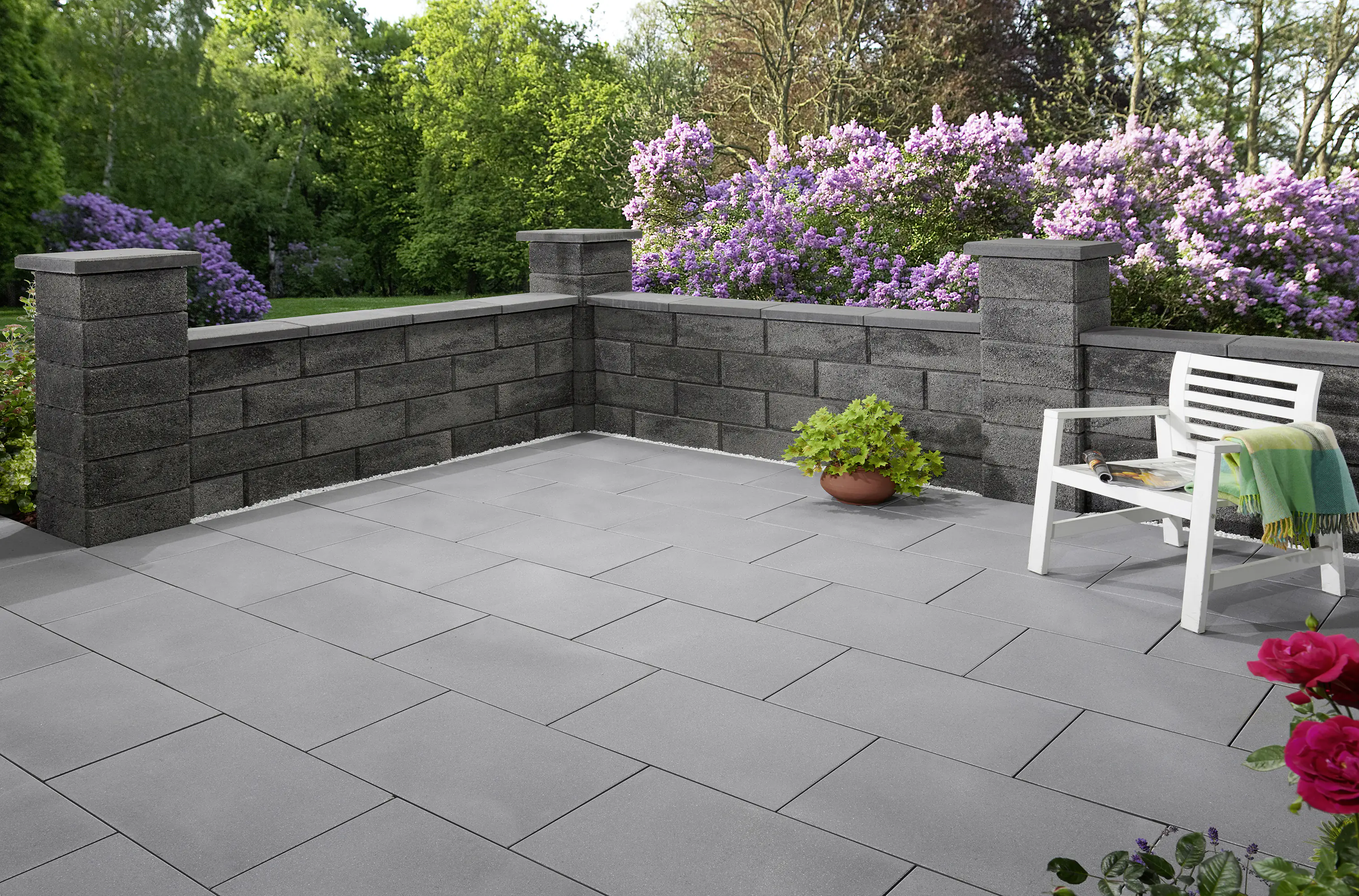 Primaster Mauerstein Garten 25 x 25 x 20 cm grau anthrazit nuanciert