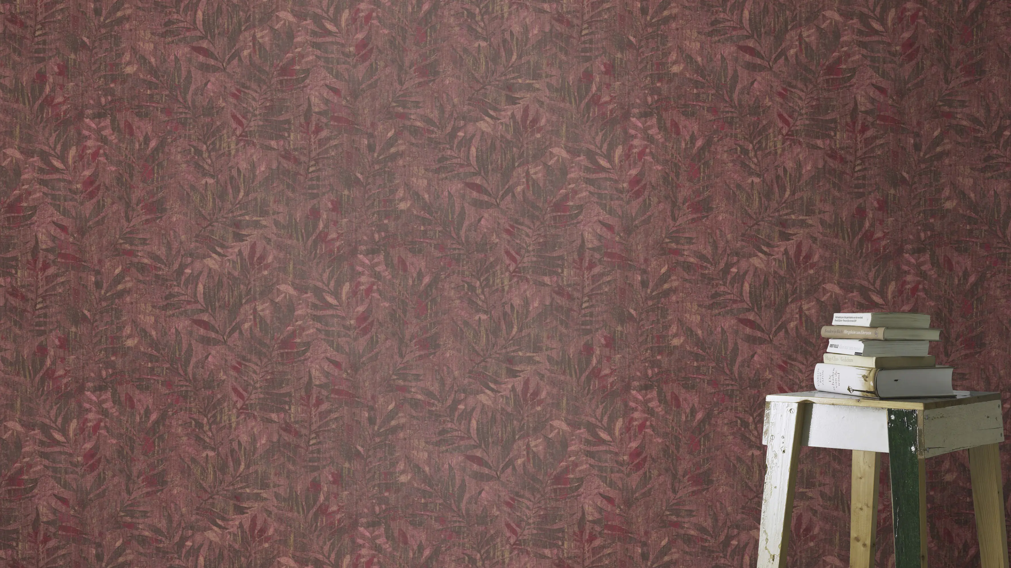 rasch Vliestapete 561296 Barbara Home III, Blätter rot gold, 10,05 x 0,53 m