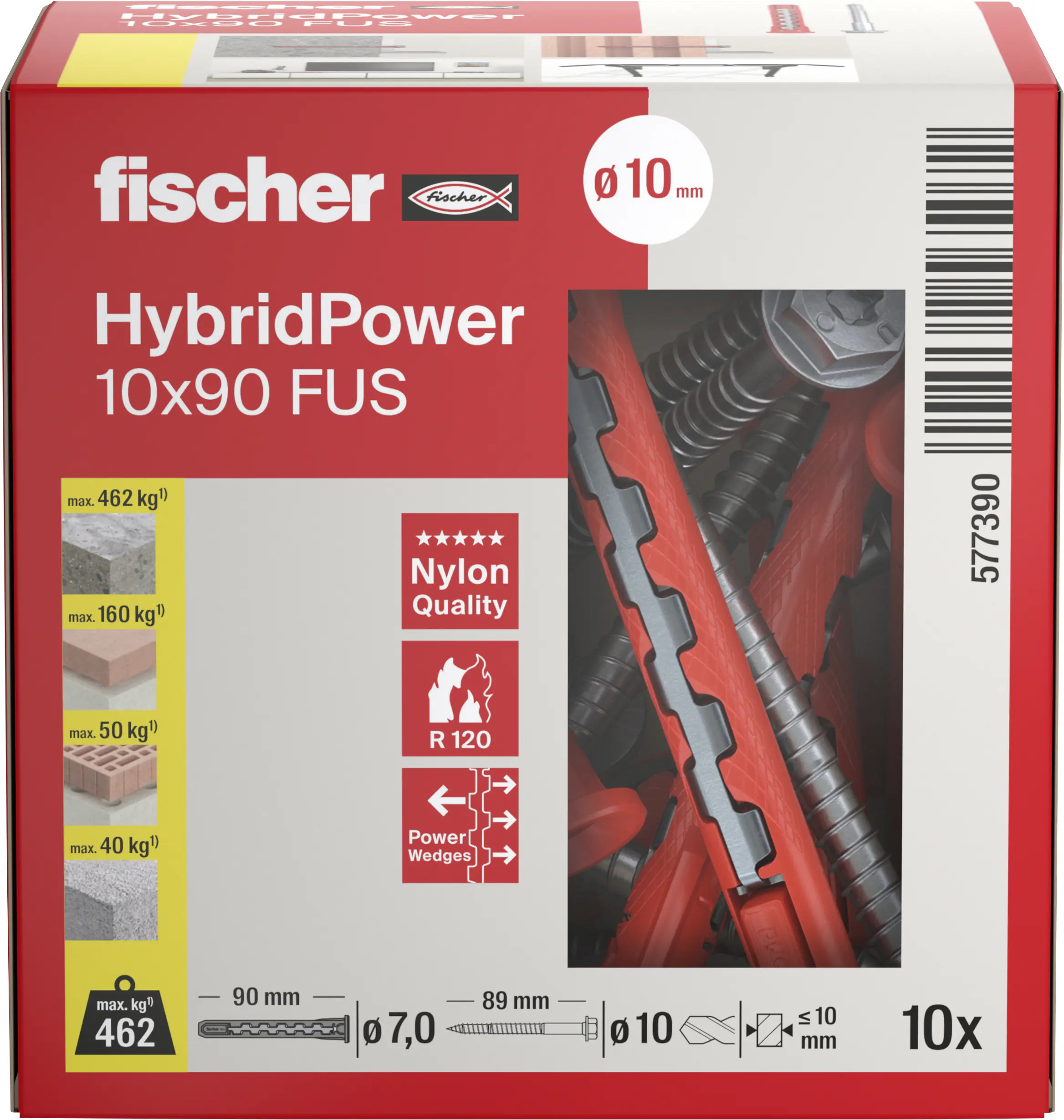 Fischer Dübel HybridPower Fus 10 x 90 mm - 10 Stück