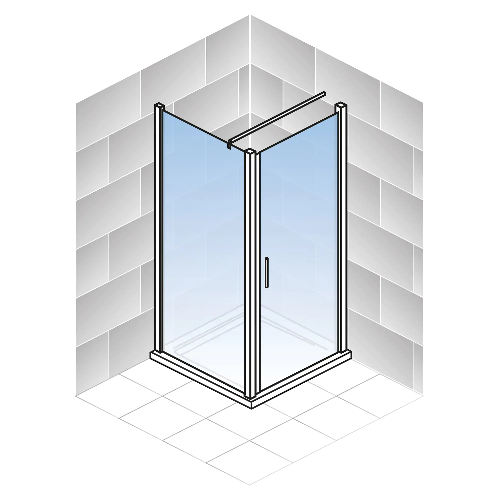 Schulte Eckeinstieg Drehtür Seitenwand 90 x 90 x 192 cm Alexa Style 2.0