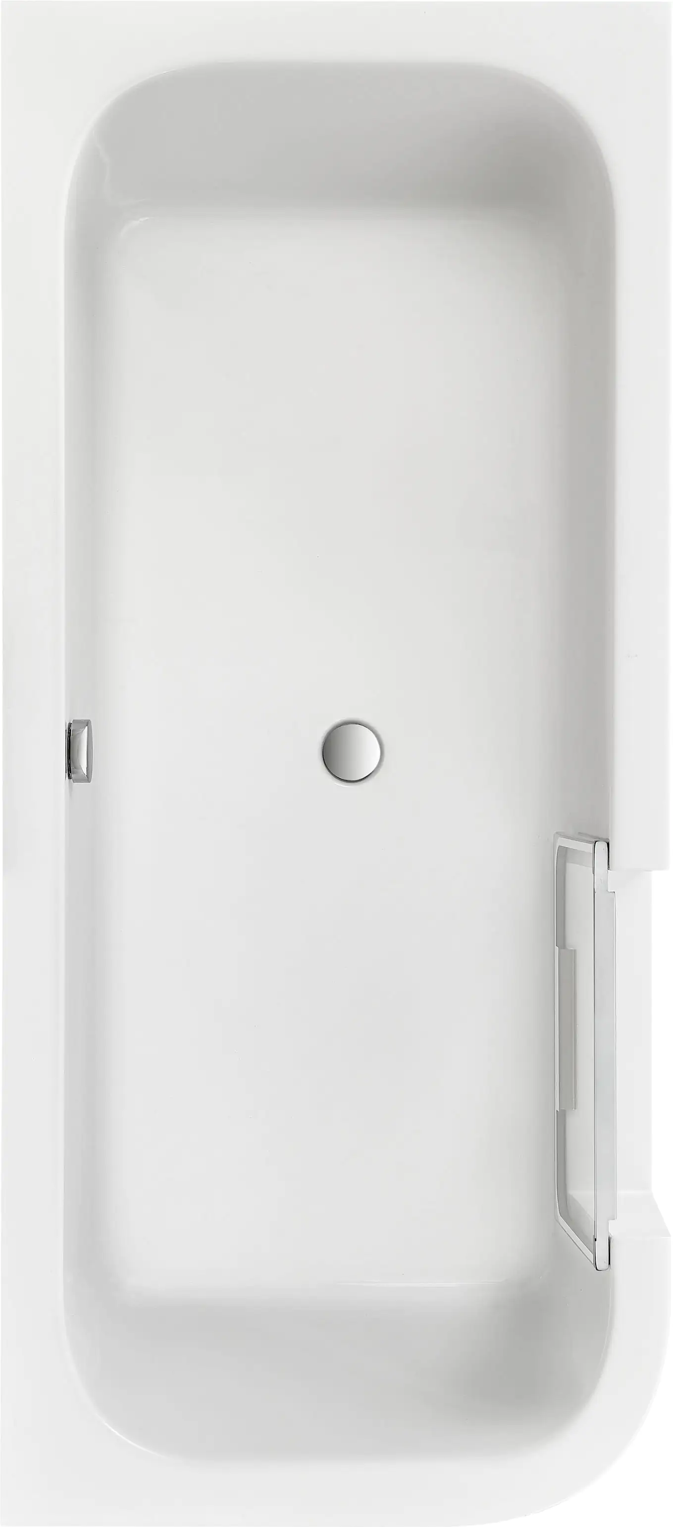 Ottofond Badewanne barrierefrei 180 x 80 cm links weiß
