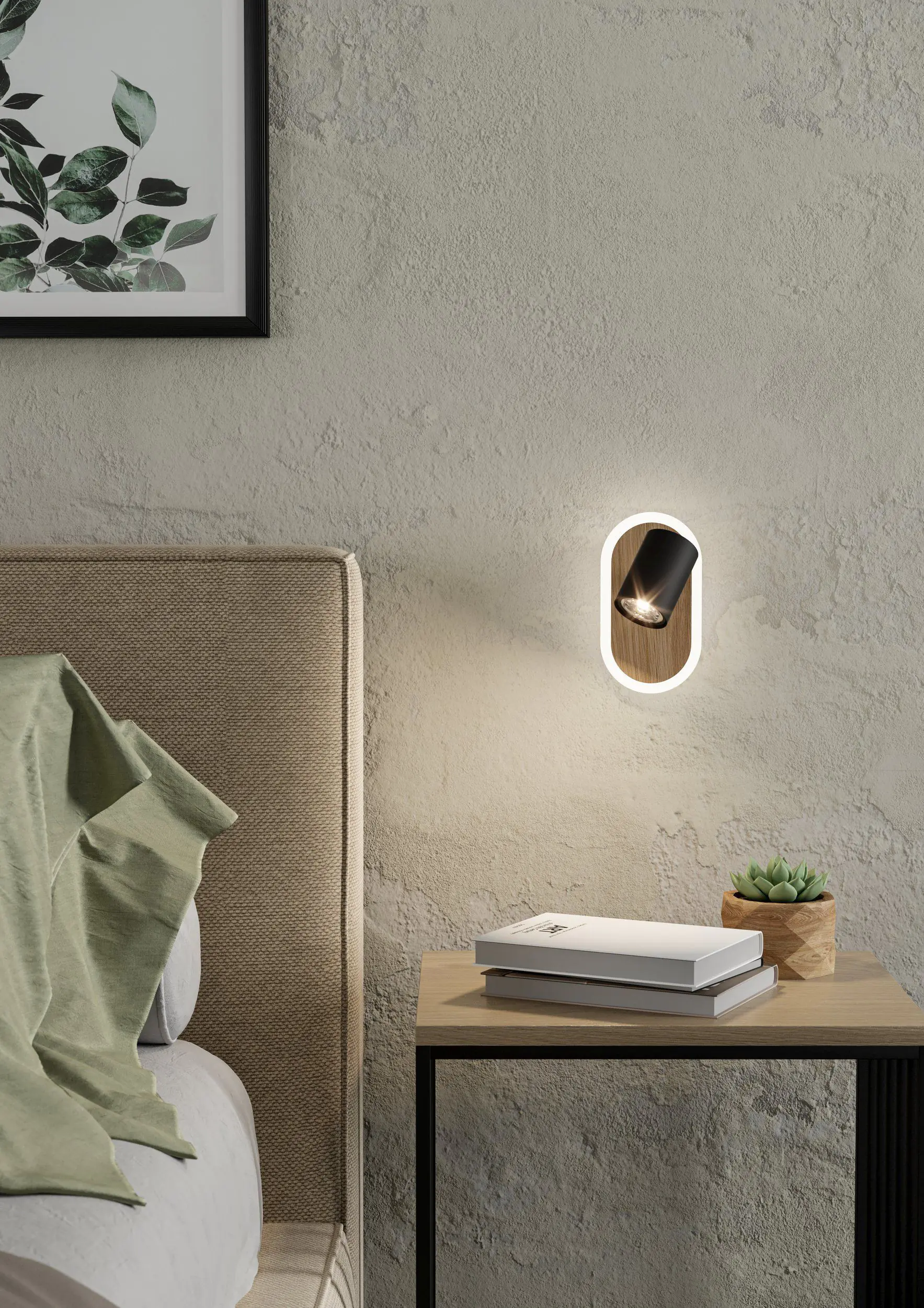 Eglo LED Wandleuchte Rimbocchi 1x6W, 750 lm, 3000K, warmweiß, schwarz
