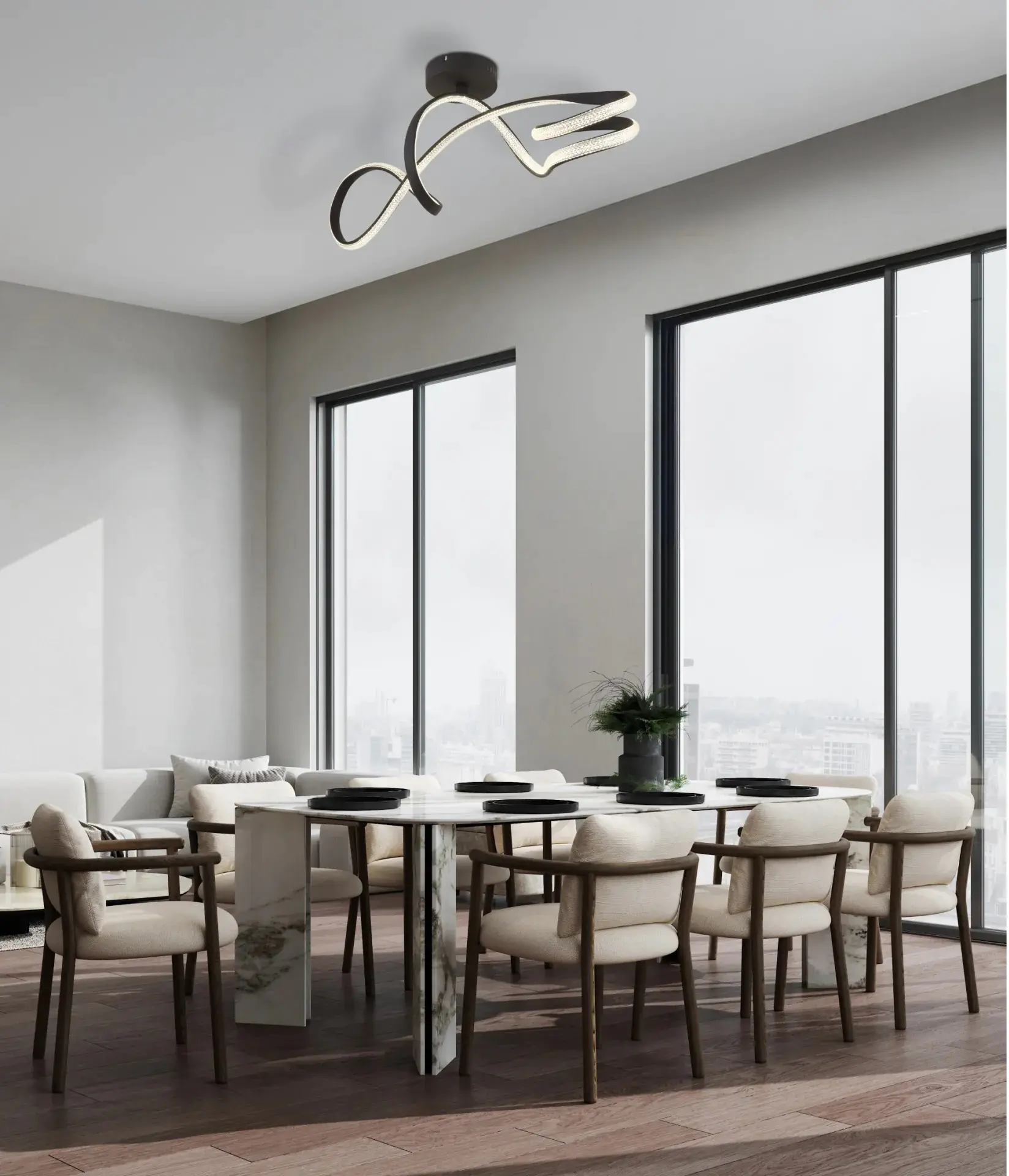 Globo LED Deckenleuchte Swirl schwarz