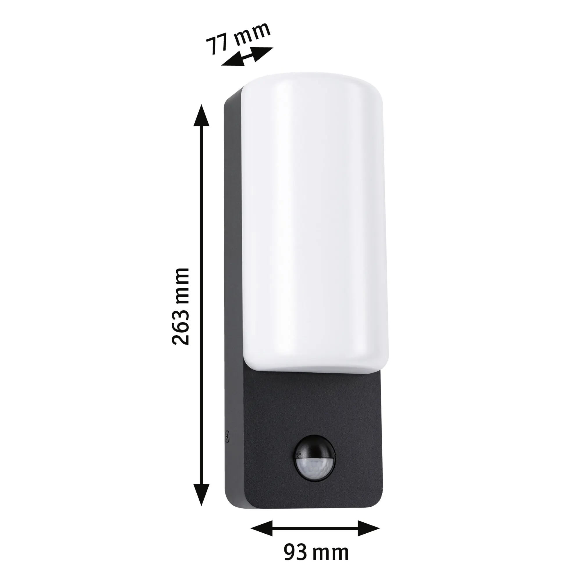 Paulmann LED Außen-Wandleuchte Bonnie anthrazit 26,3 x 9,3 cm mit Bewegungsmelder