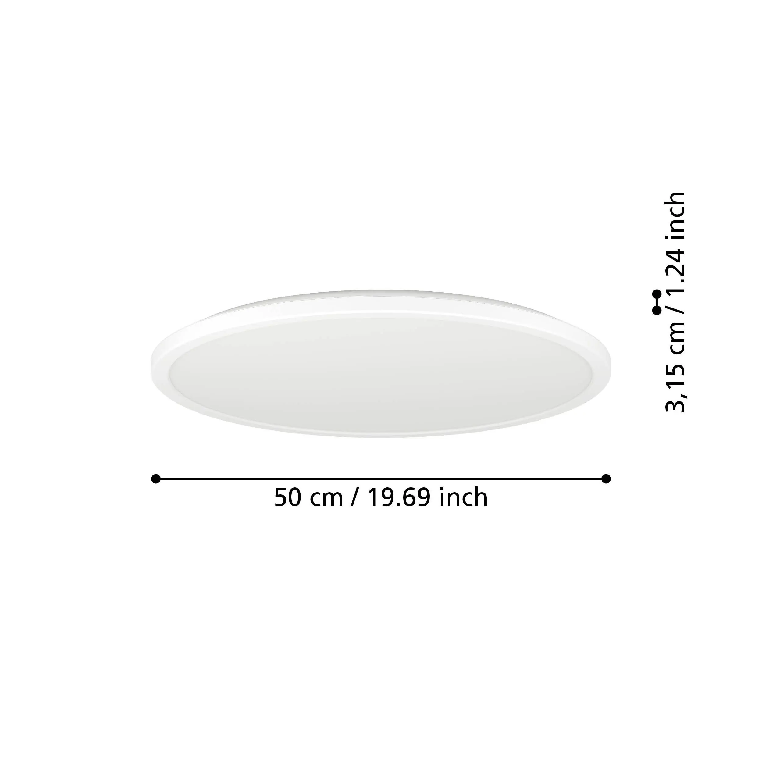 Eglo LED Deckenleuchte Rovito-R weiß Ø 50 x 3 cm warmweiß-kaltweiß dimmbar