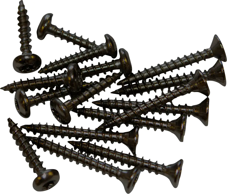 Schrauben für Montage Holzpfosten schw. 24 +16 stk. / Ø4 x 3 cm + Ø4 x 2 cm