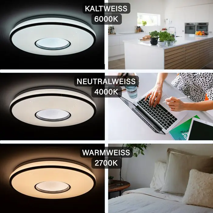 Megalight LED-Deckenlampe Shining Goldstar Ø 50 cm warmweiß-kaltweiß