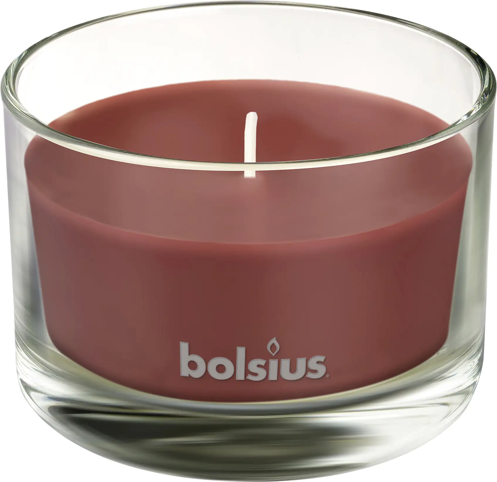 Bolsius Duftkerze im Glas Oud Wood, Höhe 6 cm, Ø 9 cm