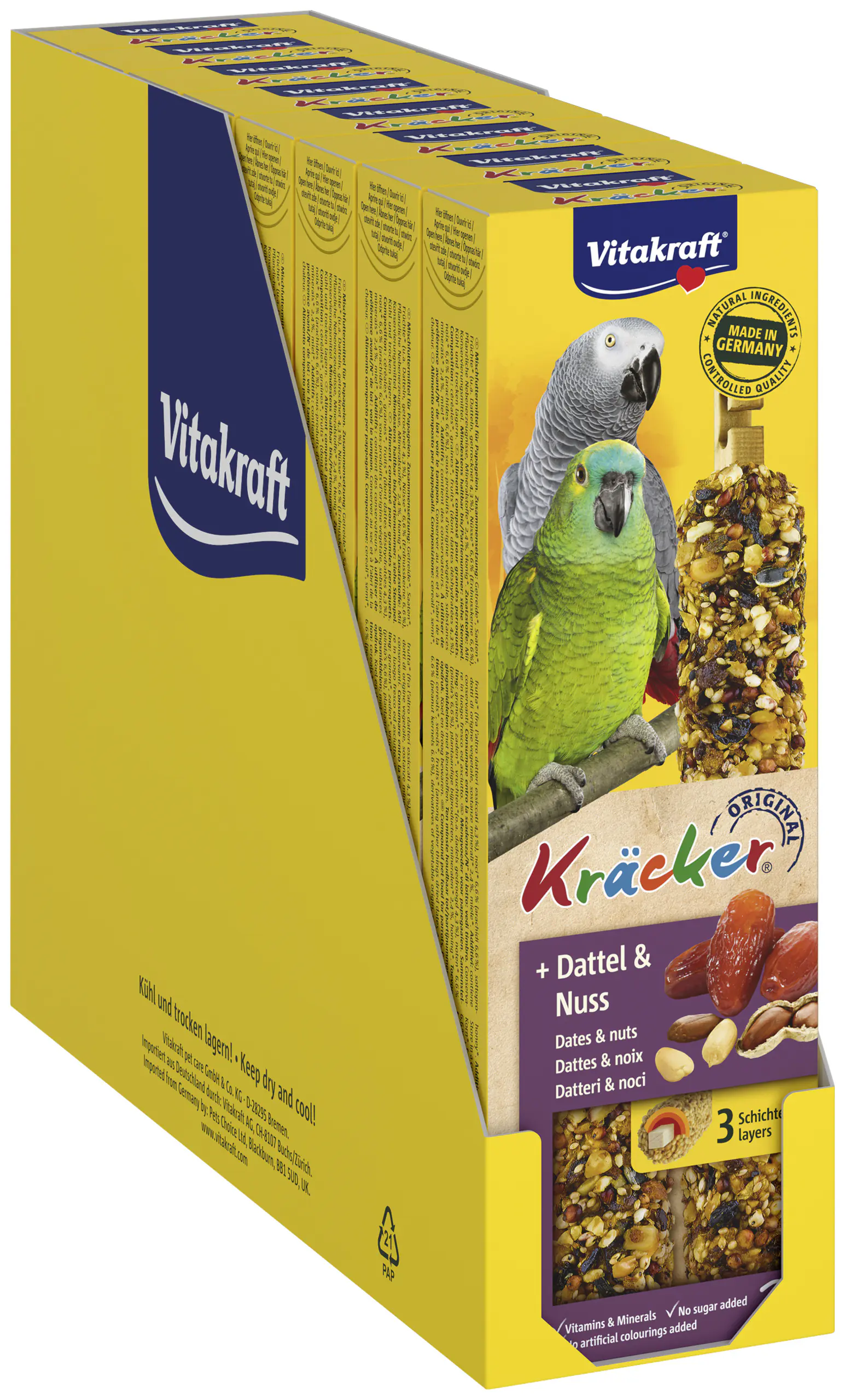 Vitakraft Kräcker für Papageien Dattel & Nuss 8 x 2 Stück