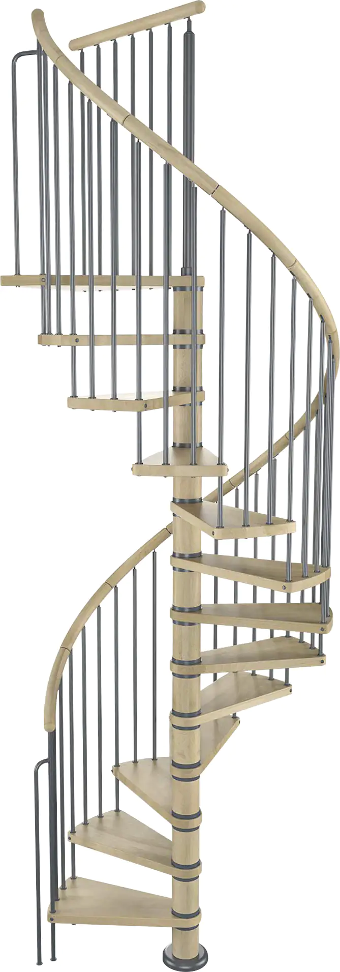 Dolle Spindeltreppe Winnipeg Buche geölt Ø 120 cm Metallteile grau