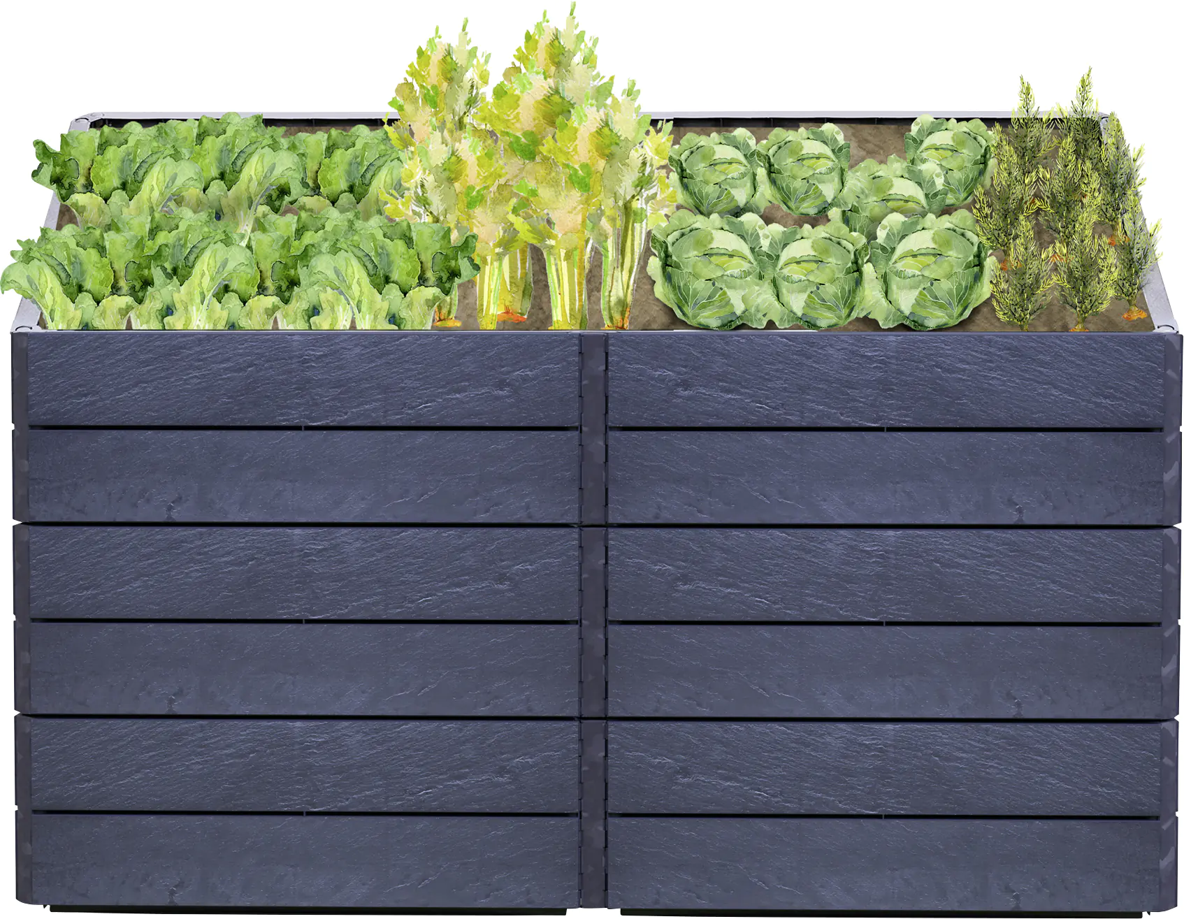 Garantia Hochbeet Ergo Quadro 2L Stone
