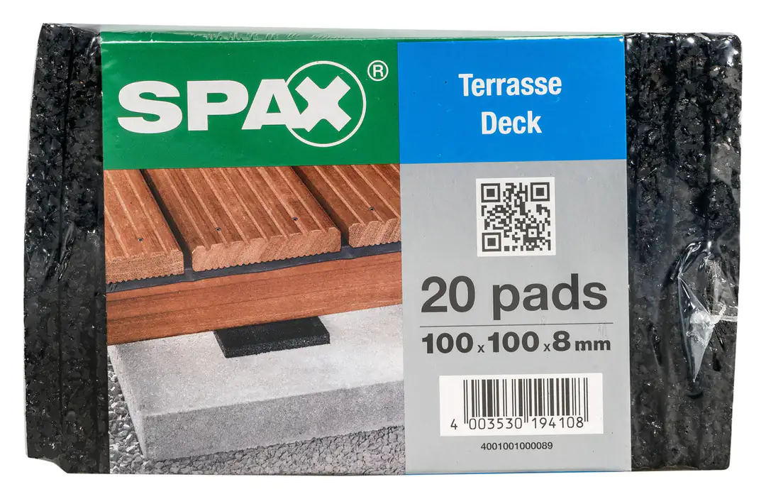 Spax Terrassenpads 100 x 100 x 8 mm - 20 Stück