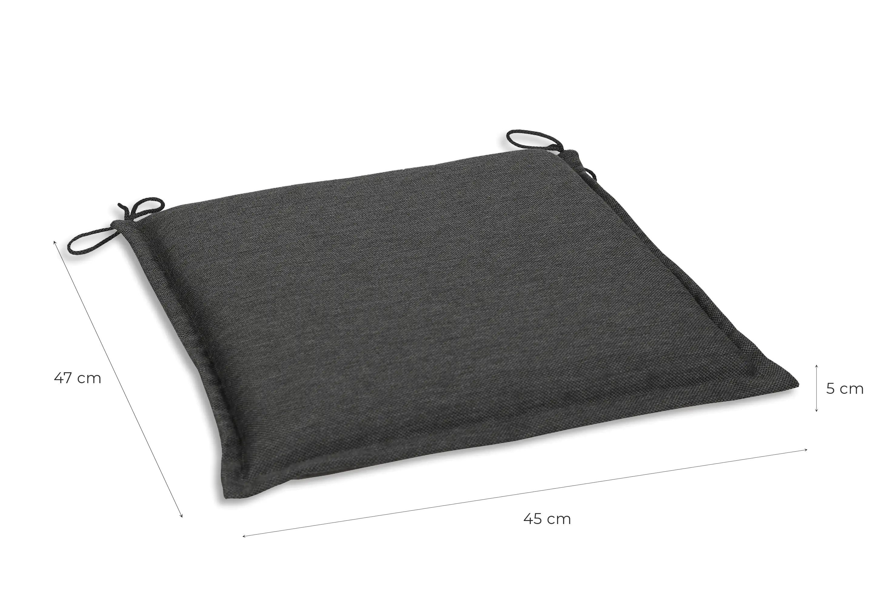 GO-DE Sitzkissen Dora 45 cm x 47 cm x 5 cm, grau, anthrazit