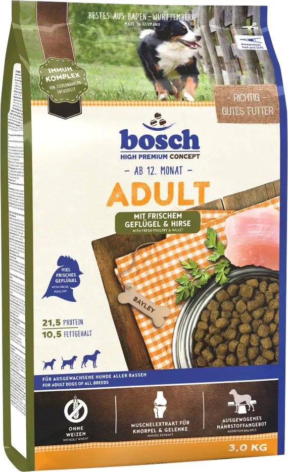 Bosch Hundetrockenfutter Adult 3 kg Geflügel & Hirse