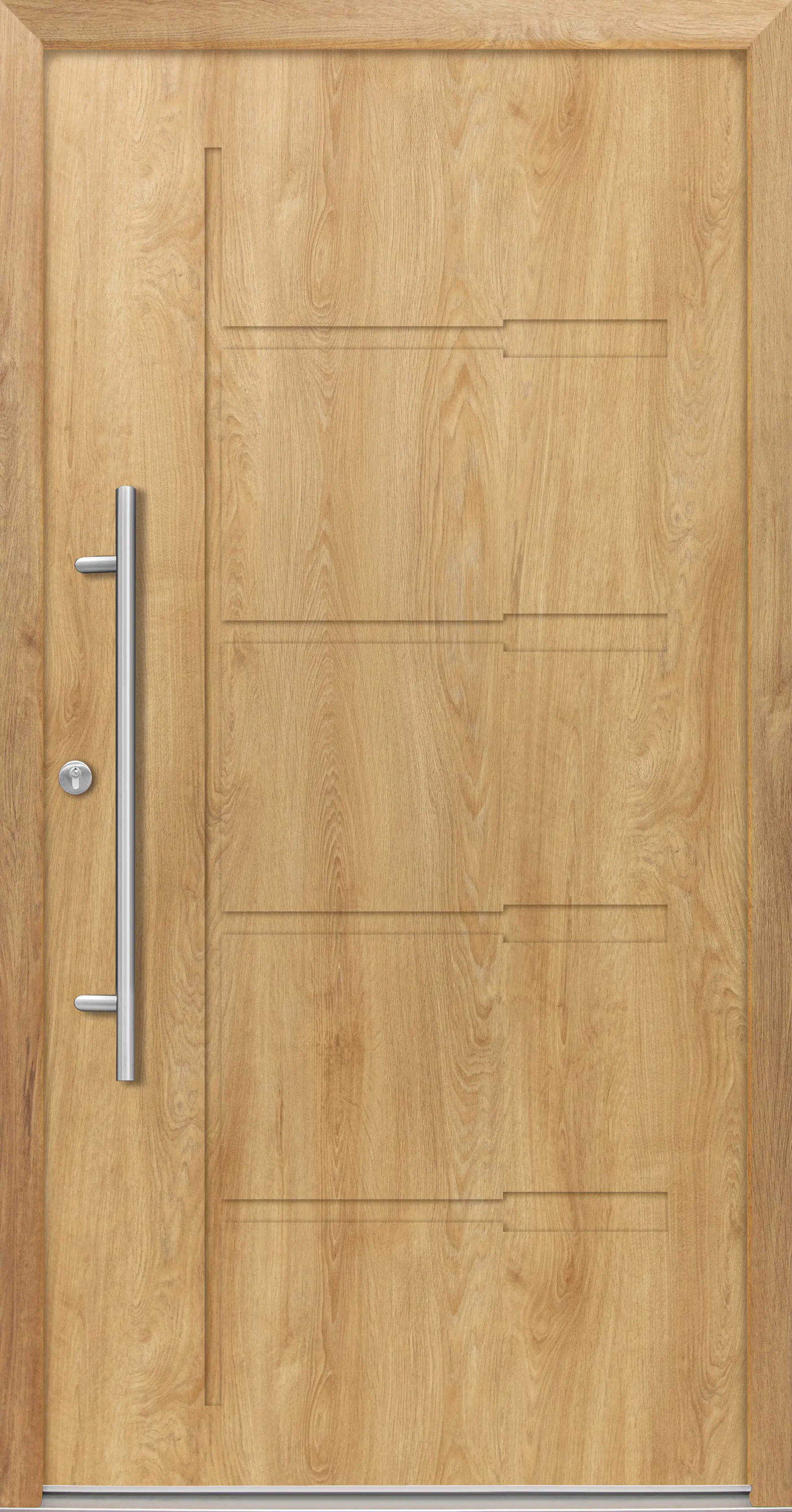 Splendoor Haustür Passivedoor Premium H1 Eiche Natur DIN Links 110 x 210 cm