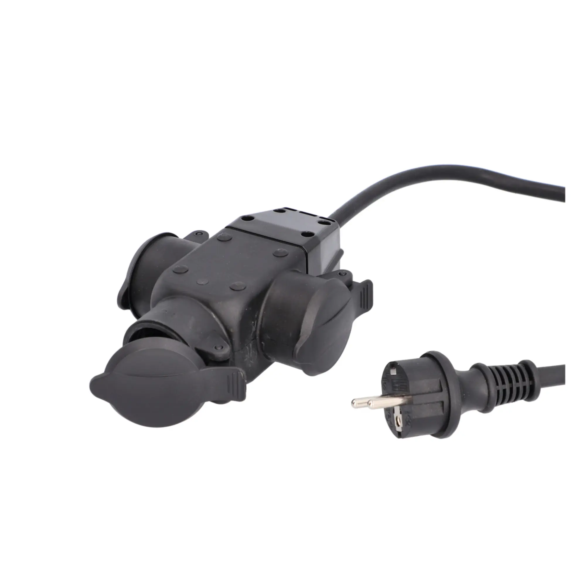 Unitec Verlängerungskabel mit 3 Schutzkontaktsteckdosen 50 cm schwarz