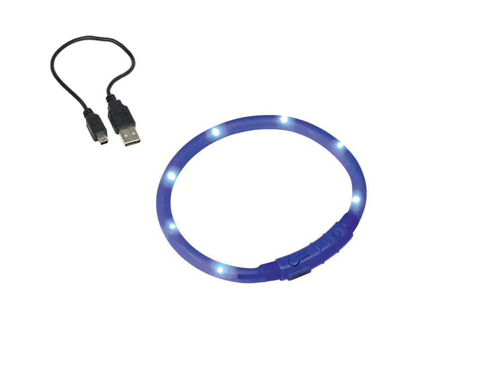 Nobby LED Leuchthalsband Visible S-M blau