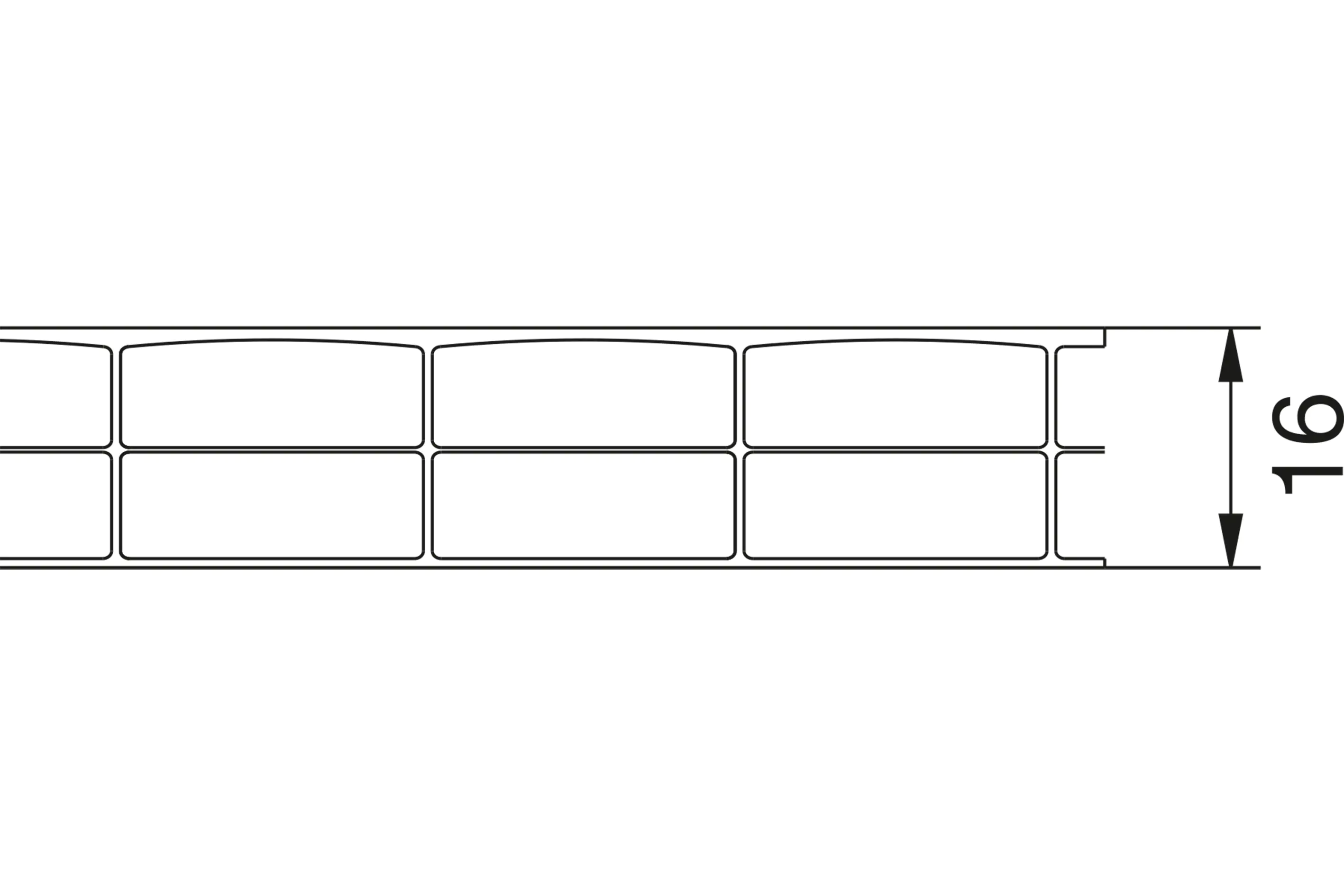 Gutta Polycarbonat-Doppelstegplatte 250 x 98 cm 16 mm