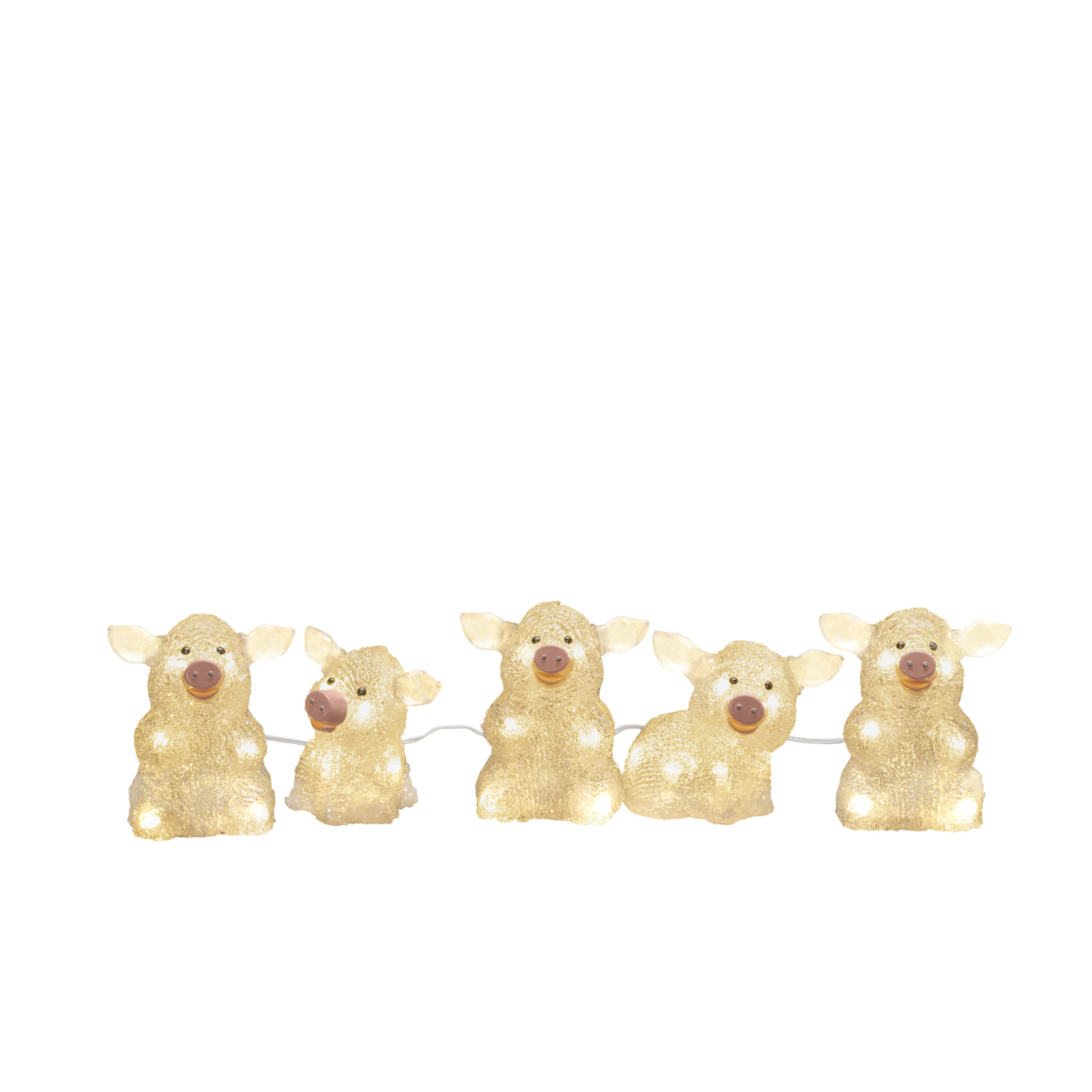 Konstsmide LED Weihnachtsdeko Schweine 40 Dioden 5er Set warmweiß