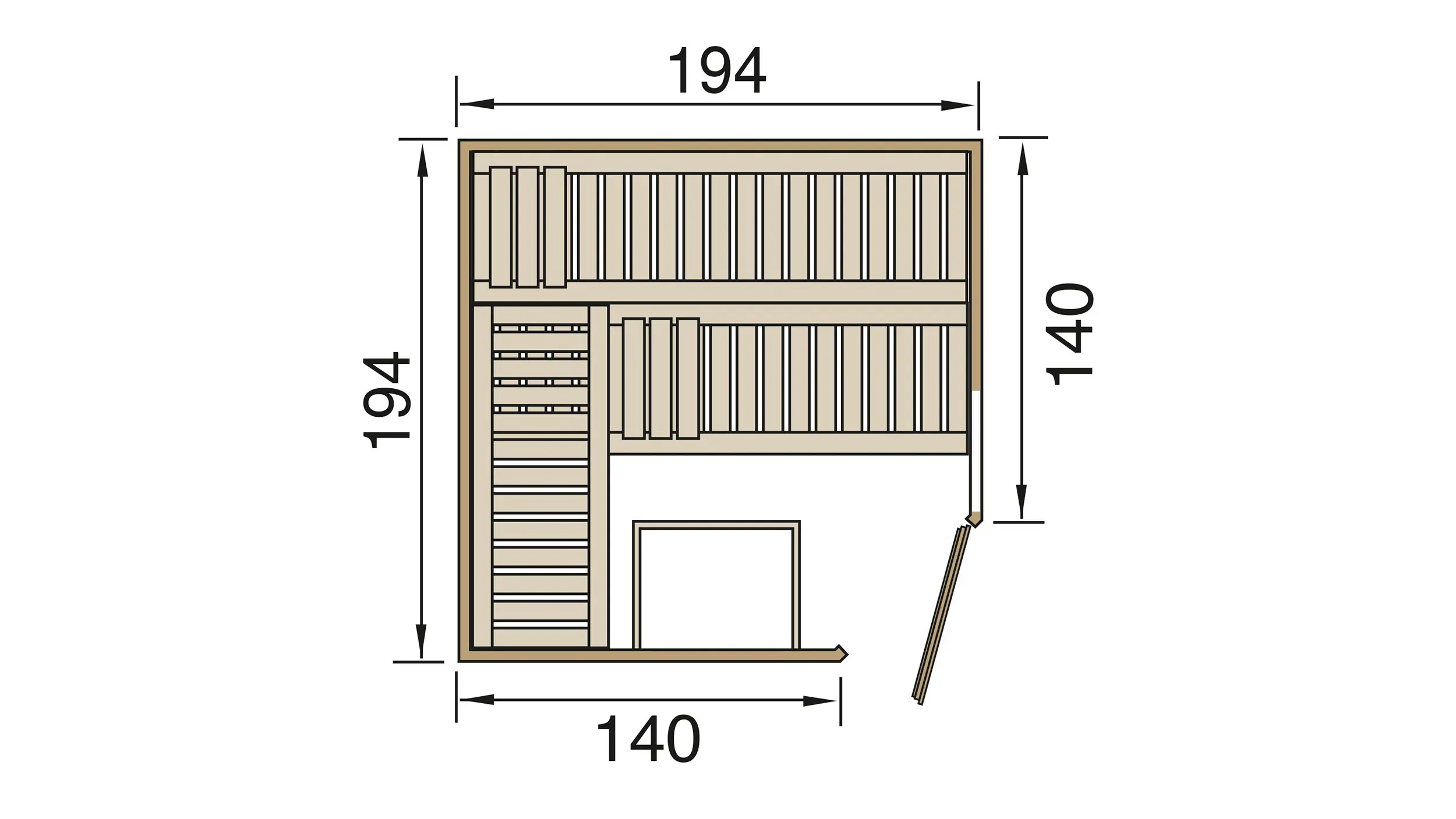 Weka Sauna Varberg 3 mit Glastür & Fenster 3,69 m²