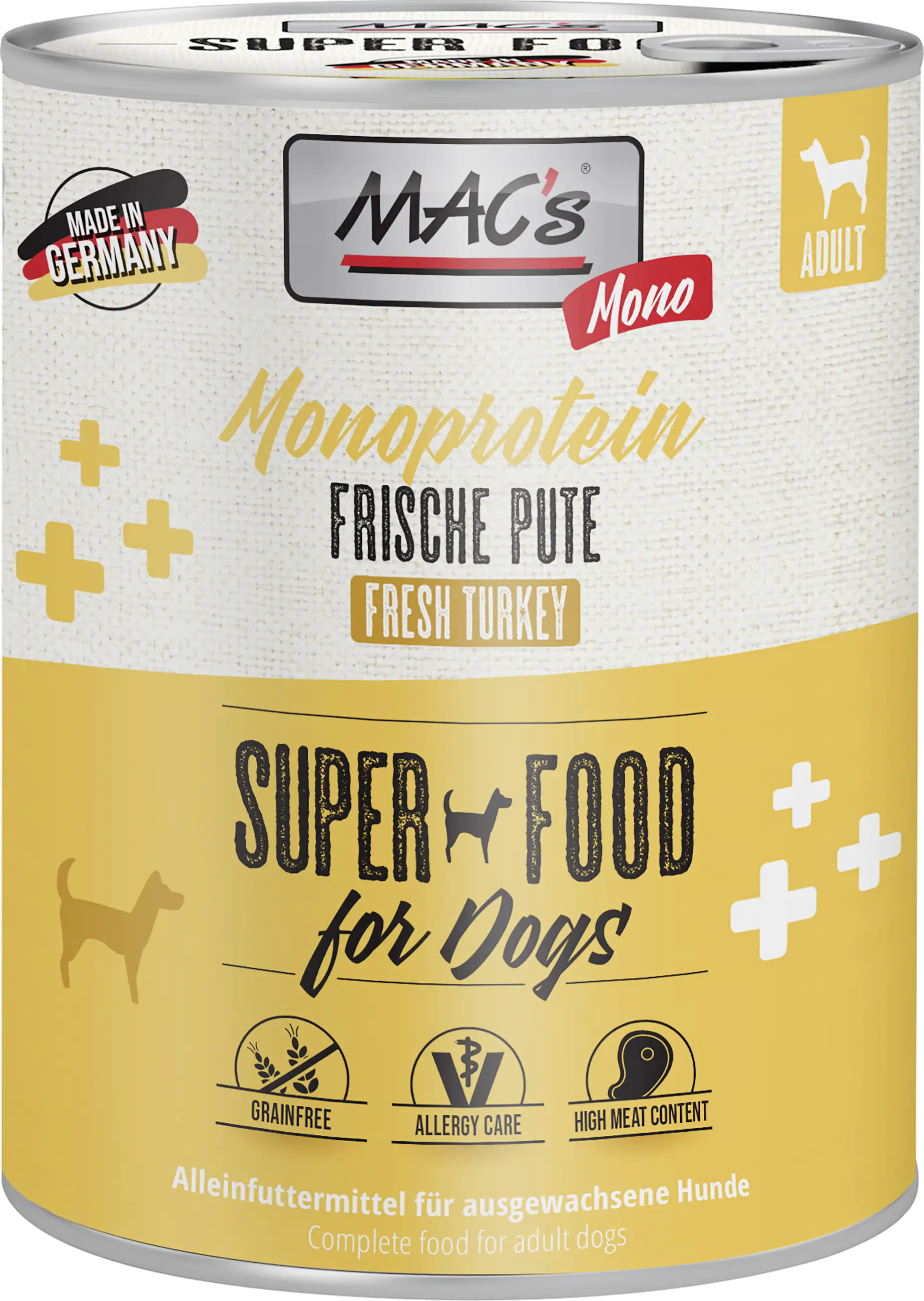 Macs Dog Mono Hundenassfutter Adult getreidefrei 800 g Pute