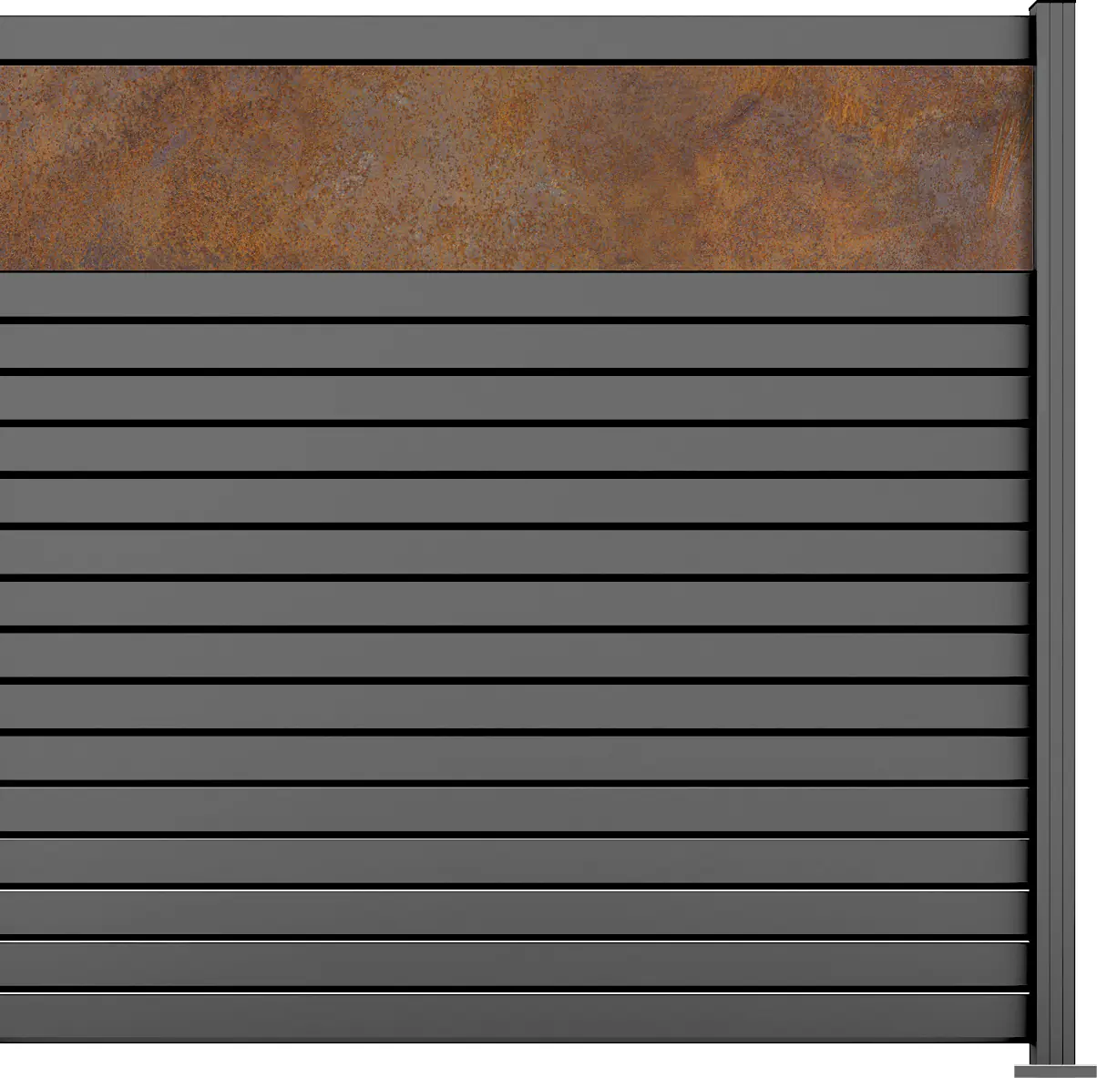 Ambiente Alu-Zaun Erweiterungsset Rhombus MINI 187 x 184,2 cm grau 