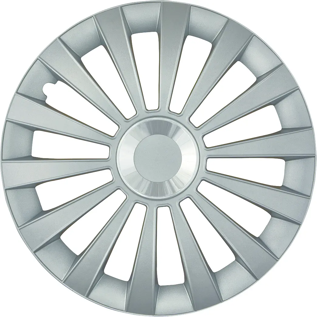 Cartrend Radzierblenden Meridian 40 cm (16 Zoll) silber 4 Stück