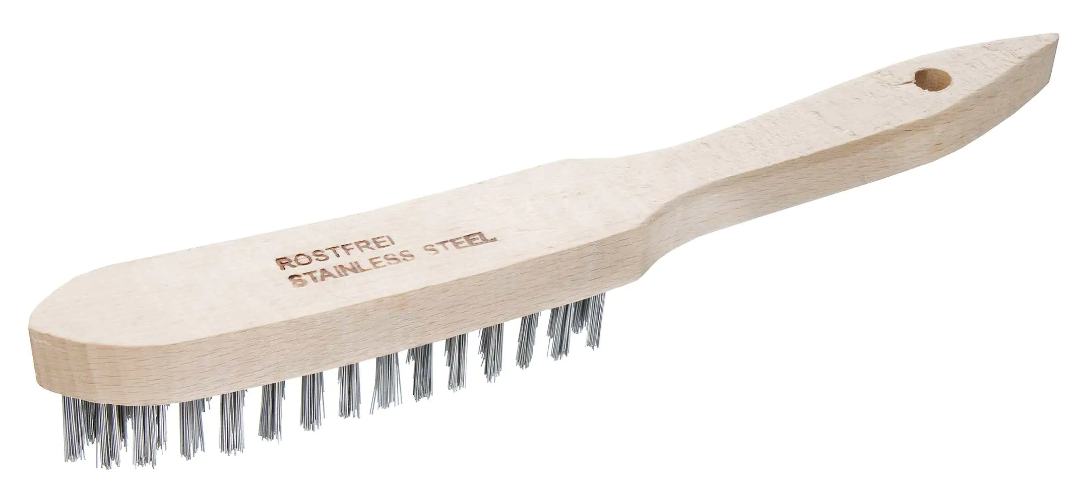 Connex Stahl-Drahtbürste 4-reihig Holzkörper rostfrei