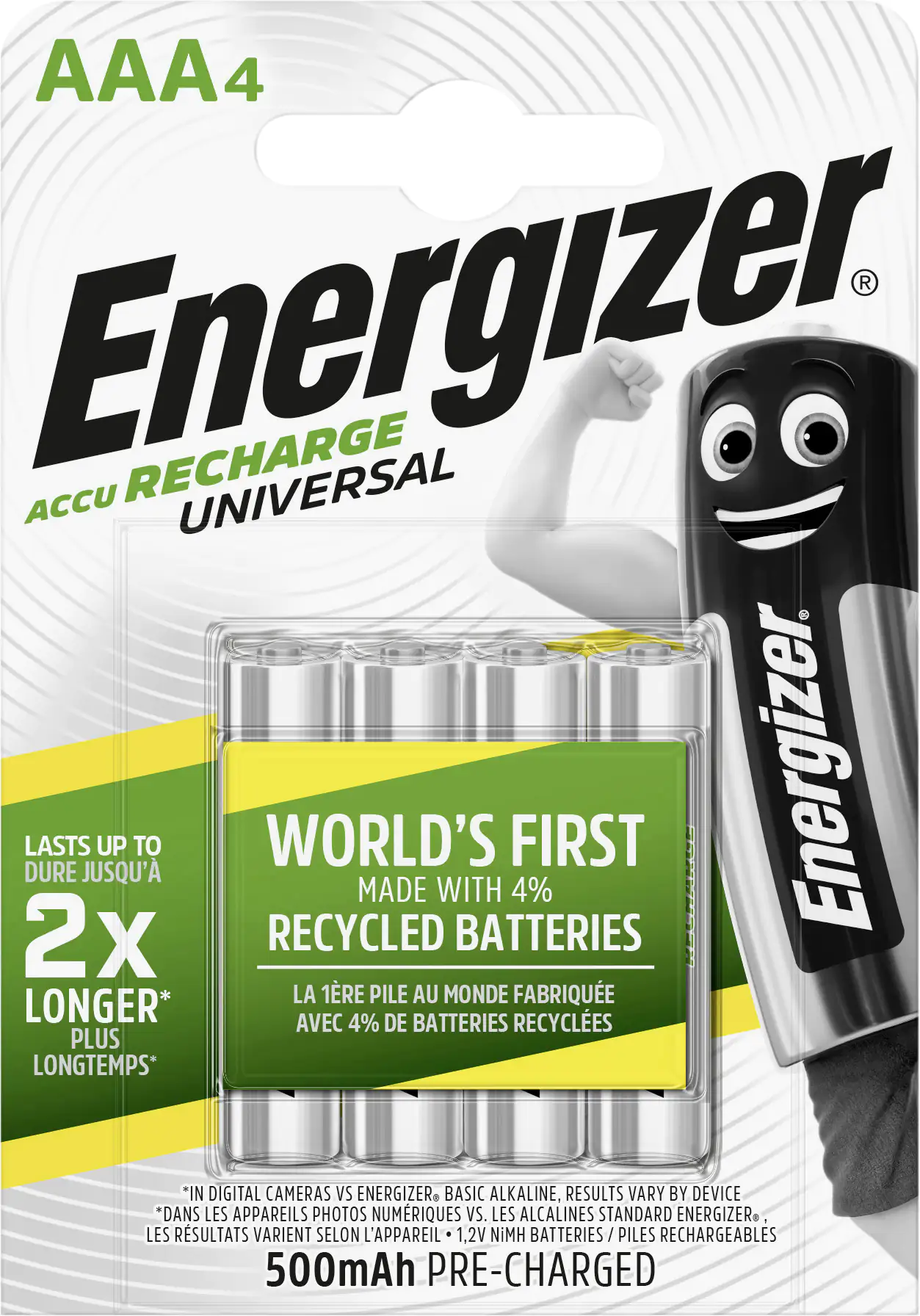 Energizer NiMH Akku Universal Micro AAA 500 mAh 4er Pack