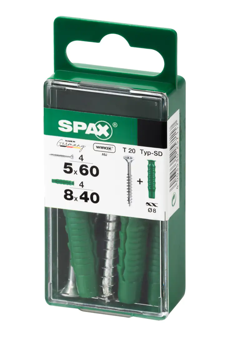 Spax Universalschrauben + Dübel 5.0 x 60 mm TX 20 - 4er Set