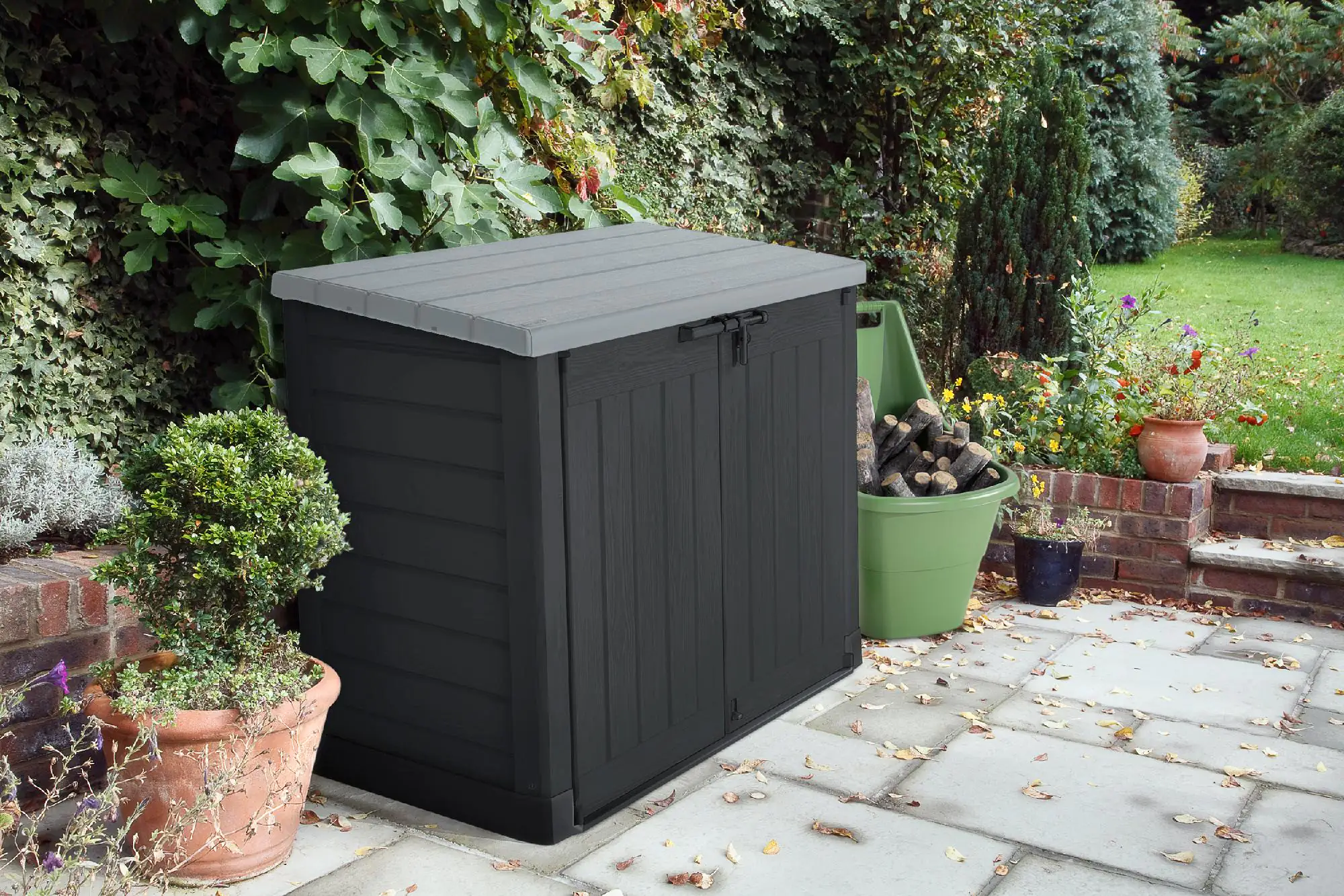 Keter Mülltonnenbox Gartenbox Store it Out Max schwarz/grau