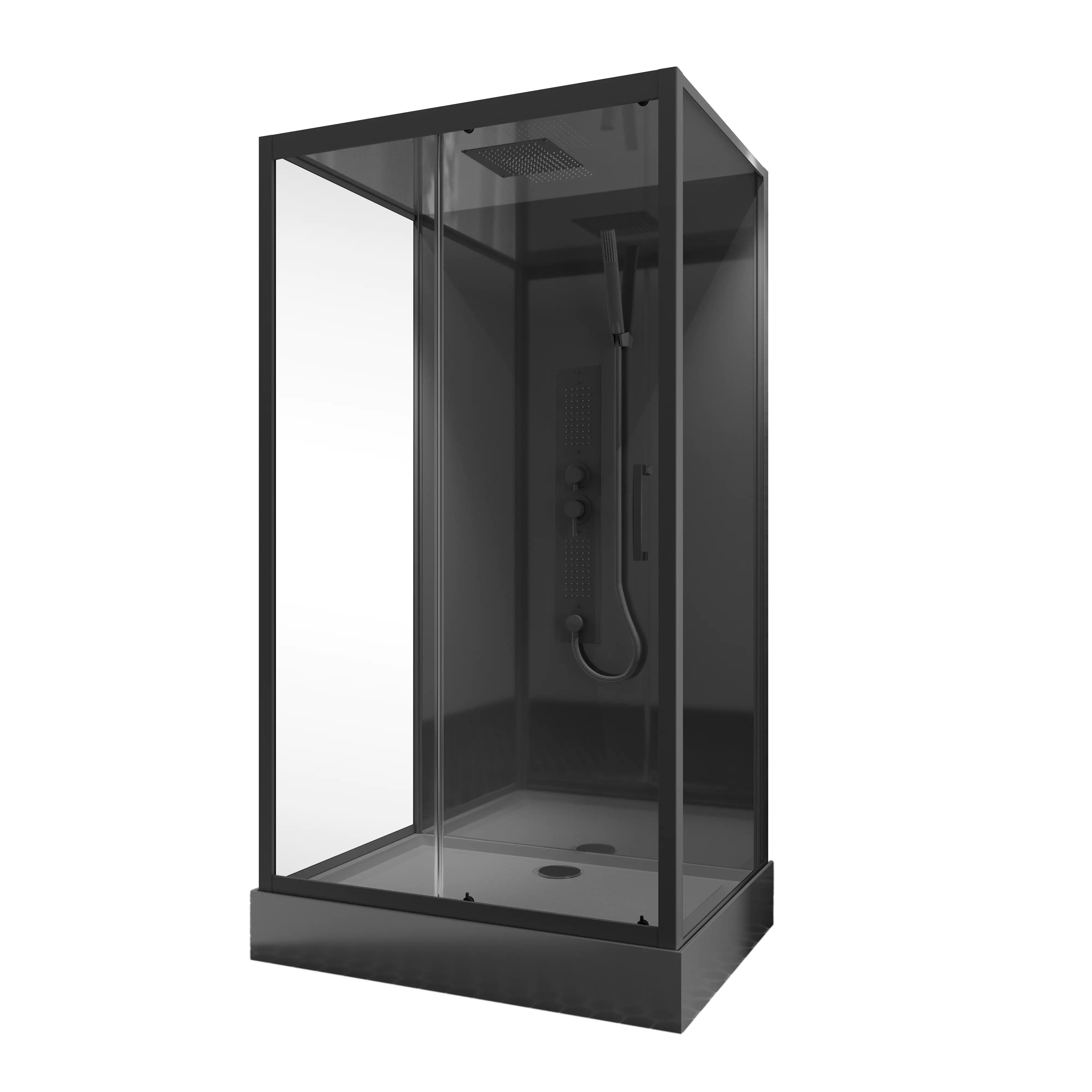 Schulte Komplettdusche mit Schiebetür 115 x 85 x 215 cm Bali mattschwarz