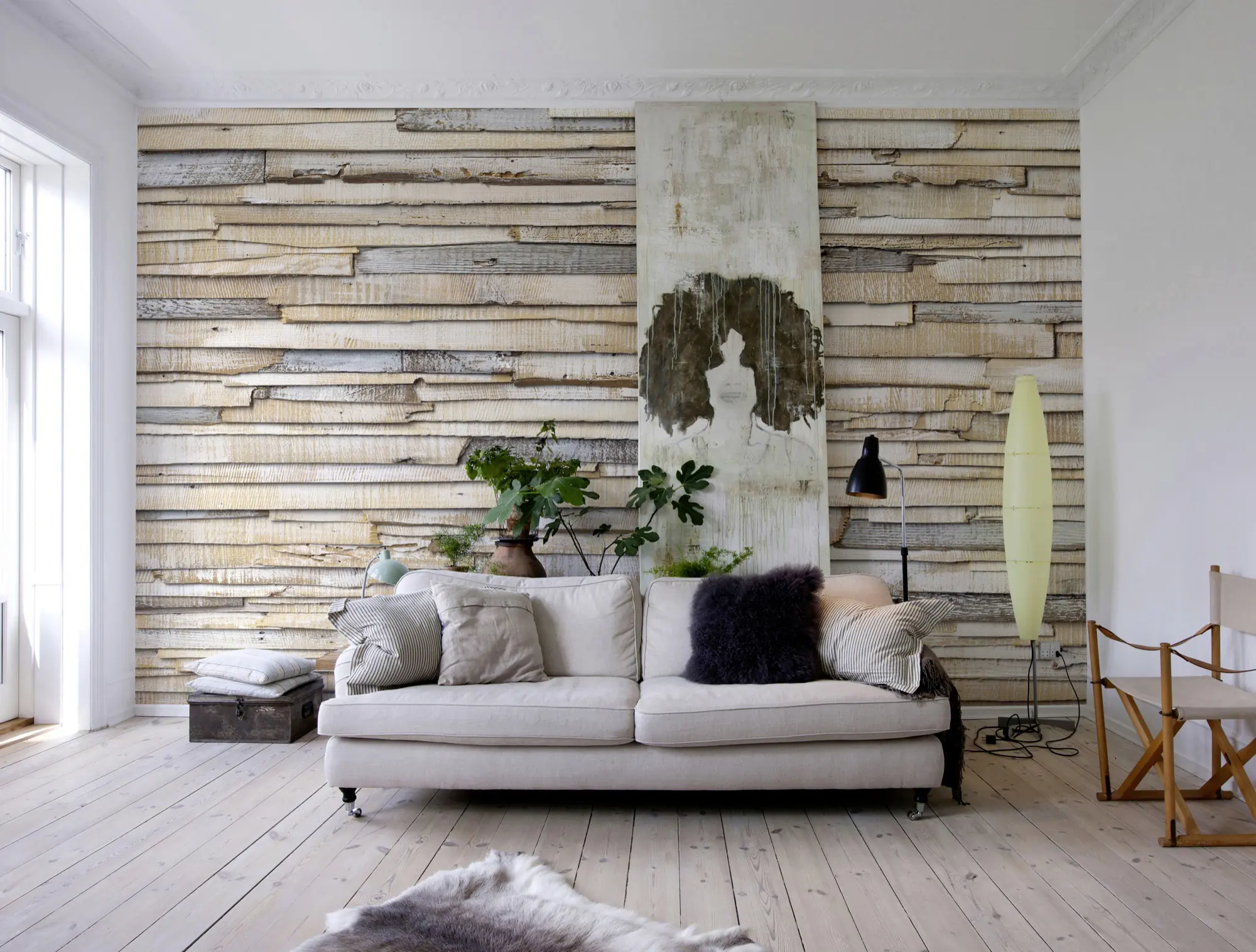 Komar Fototapete Whitewashed Wood 368 x 254 cm 