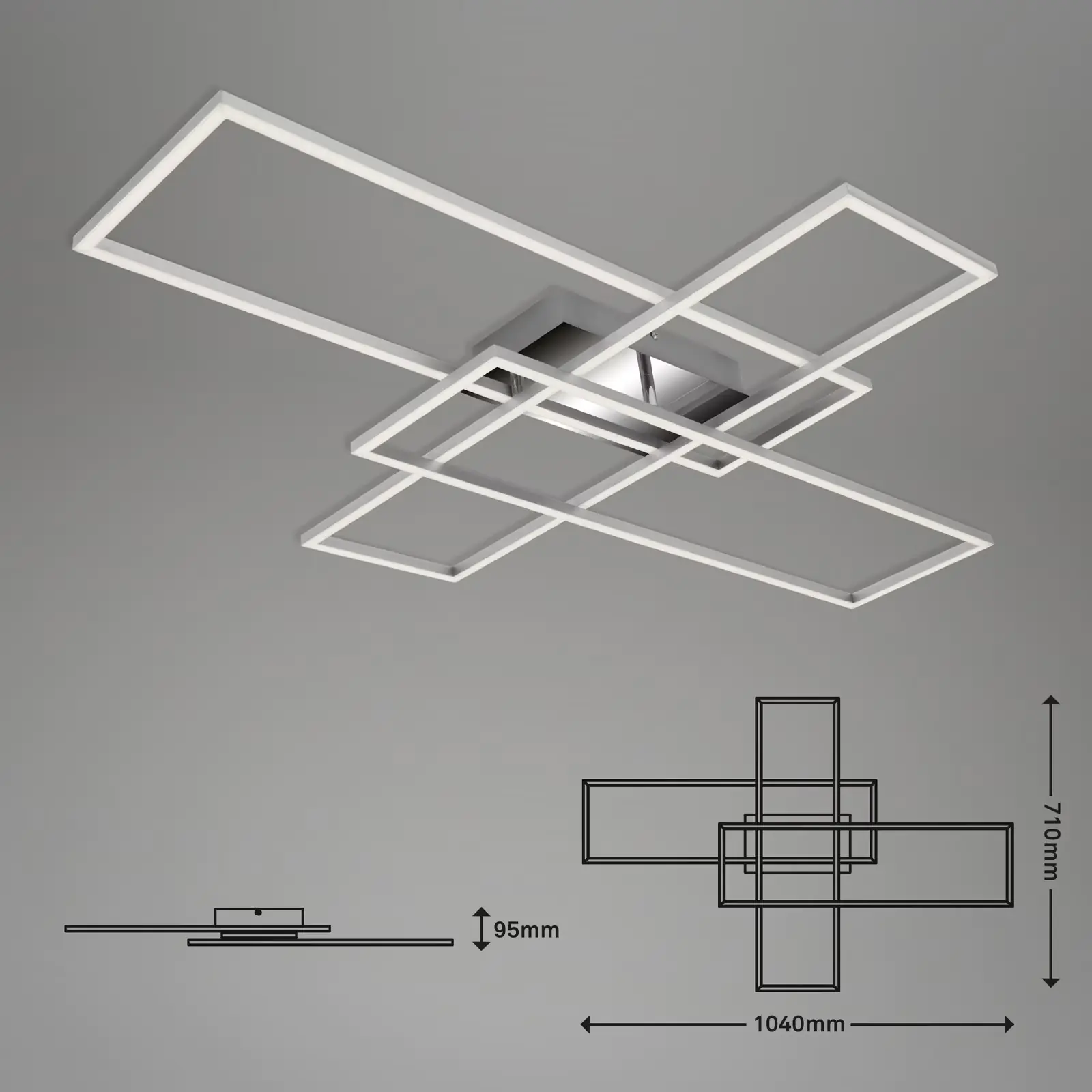 Briloner LED-Wand- und Deckenleuchte chrom-alu 50W