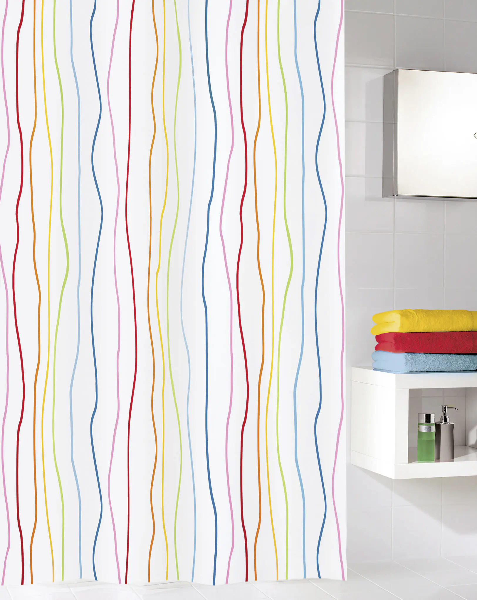 Kleine Wolke Duschvorhang Jolie multicolor, 120 x 200 cm