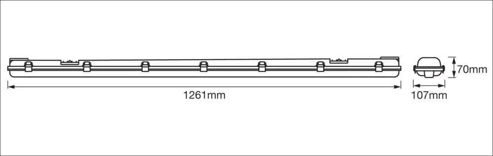 Ledvance LED Feuchtraumleuchte Essential 2-flammig 120 cm 15 W grau