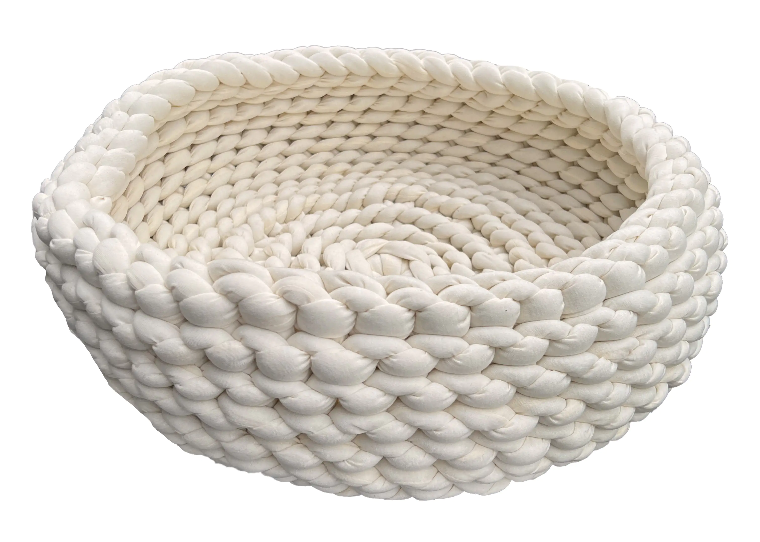 Katzenkorb Grobstrick geflochten 50 x 50 x 15 cm beige