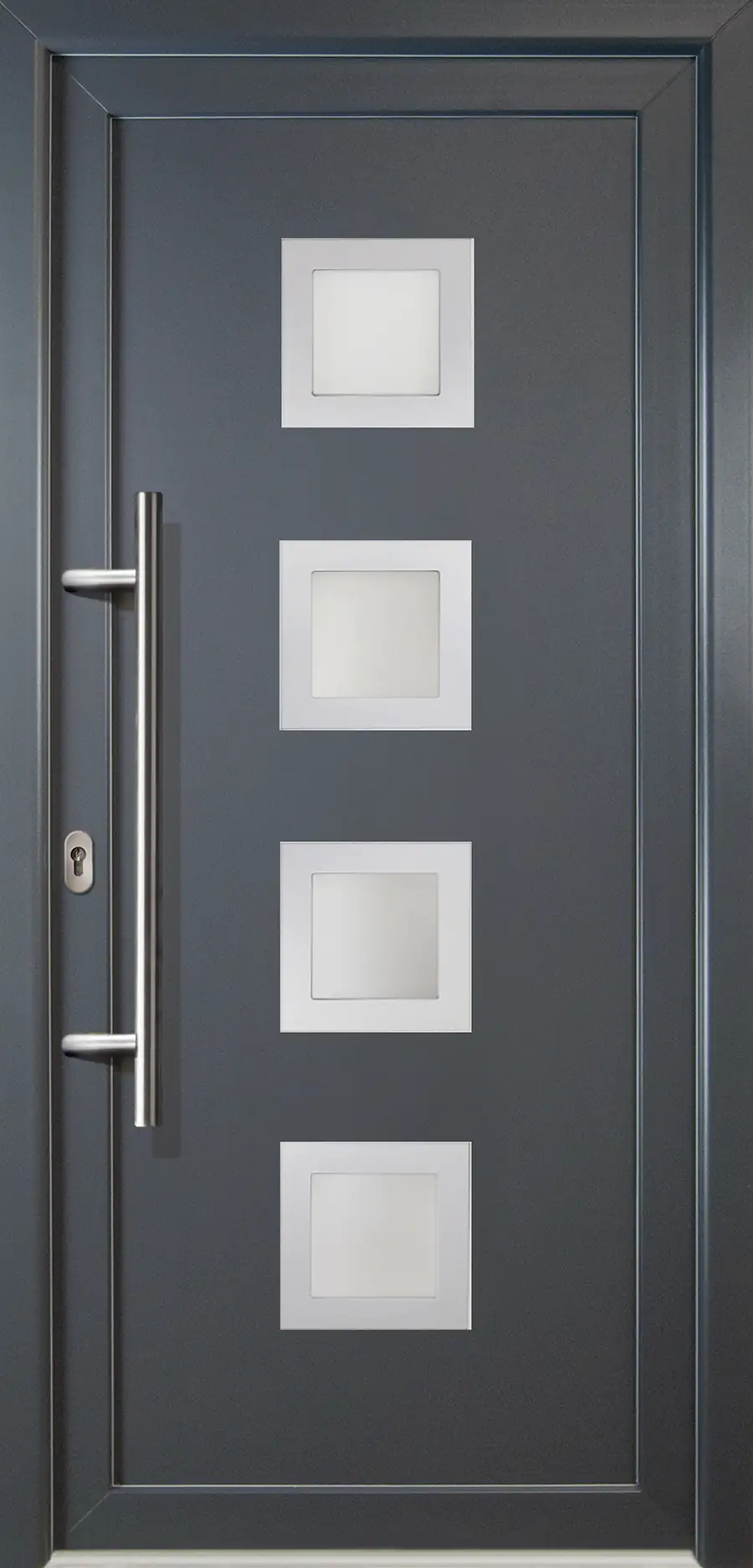 Meeth Haustür Signum PVC Modell 84 108 x 208 cm, DIN links, weiß/titan