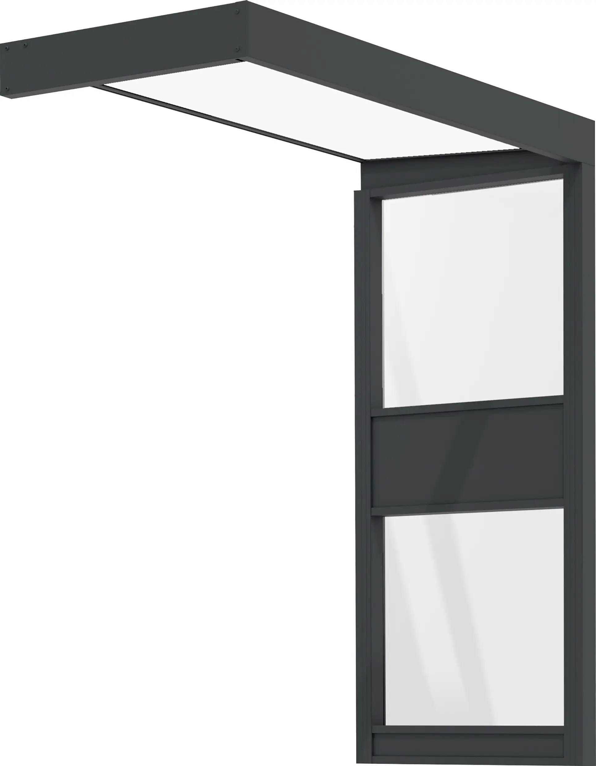 Canopia Vordach Sophia 215 x 95 cm Opal grau + Seitenteil