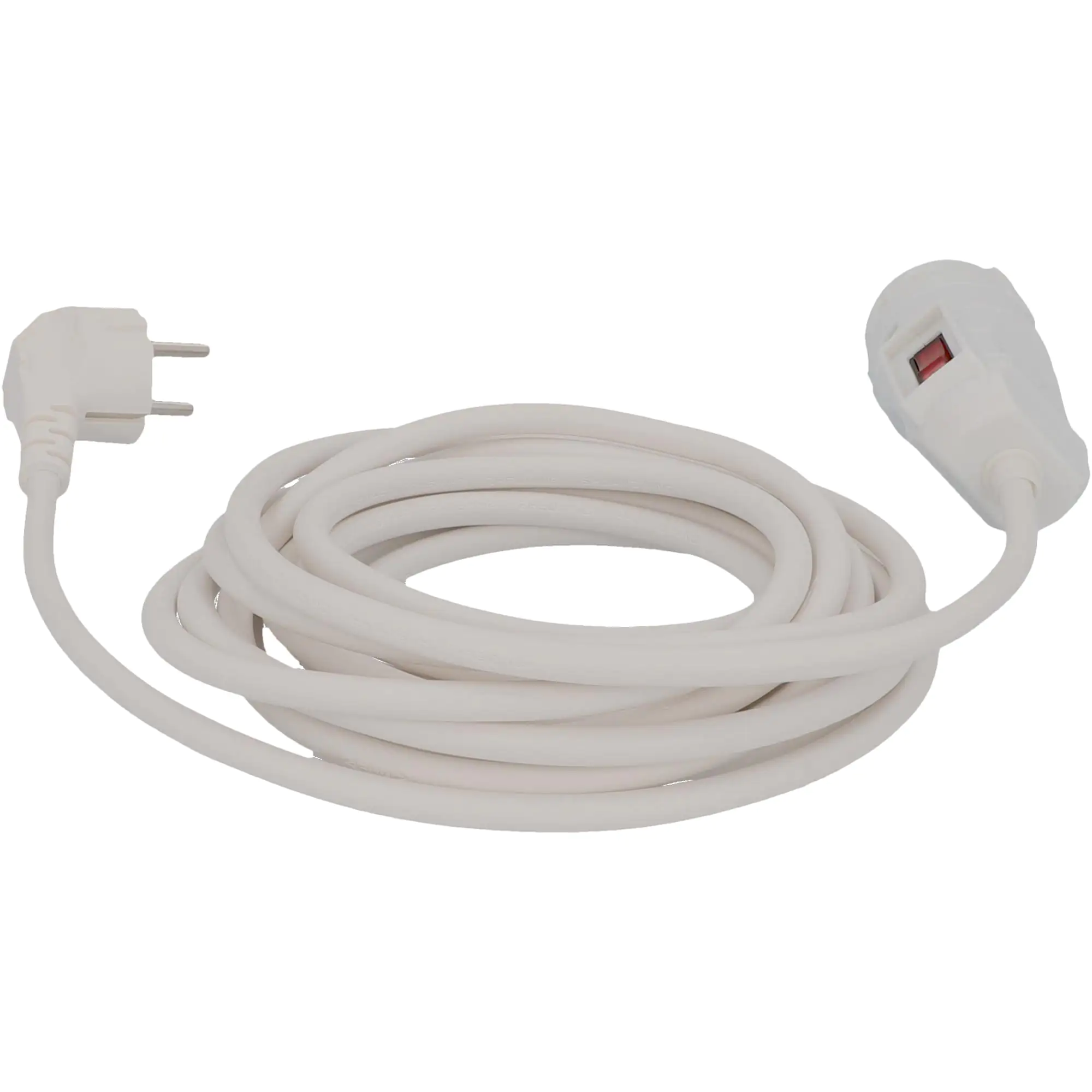 Unitec Verlängerungskabel Innen 5 Meter H05VV-F3G1,5, weiß, mit Schalter
