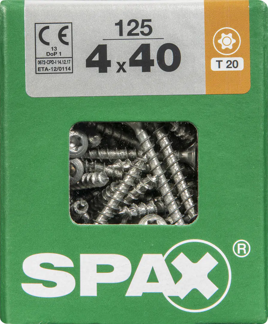 Spax Universalschrauben 4.0 x 40 mm TX 20 Linsenkopf - 125 Stk.