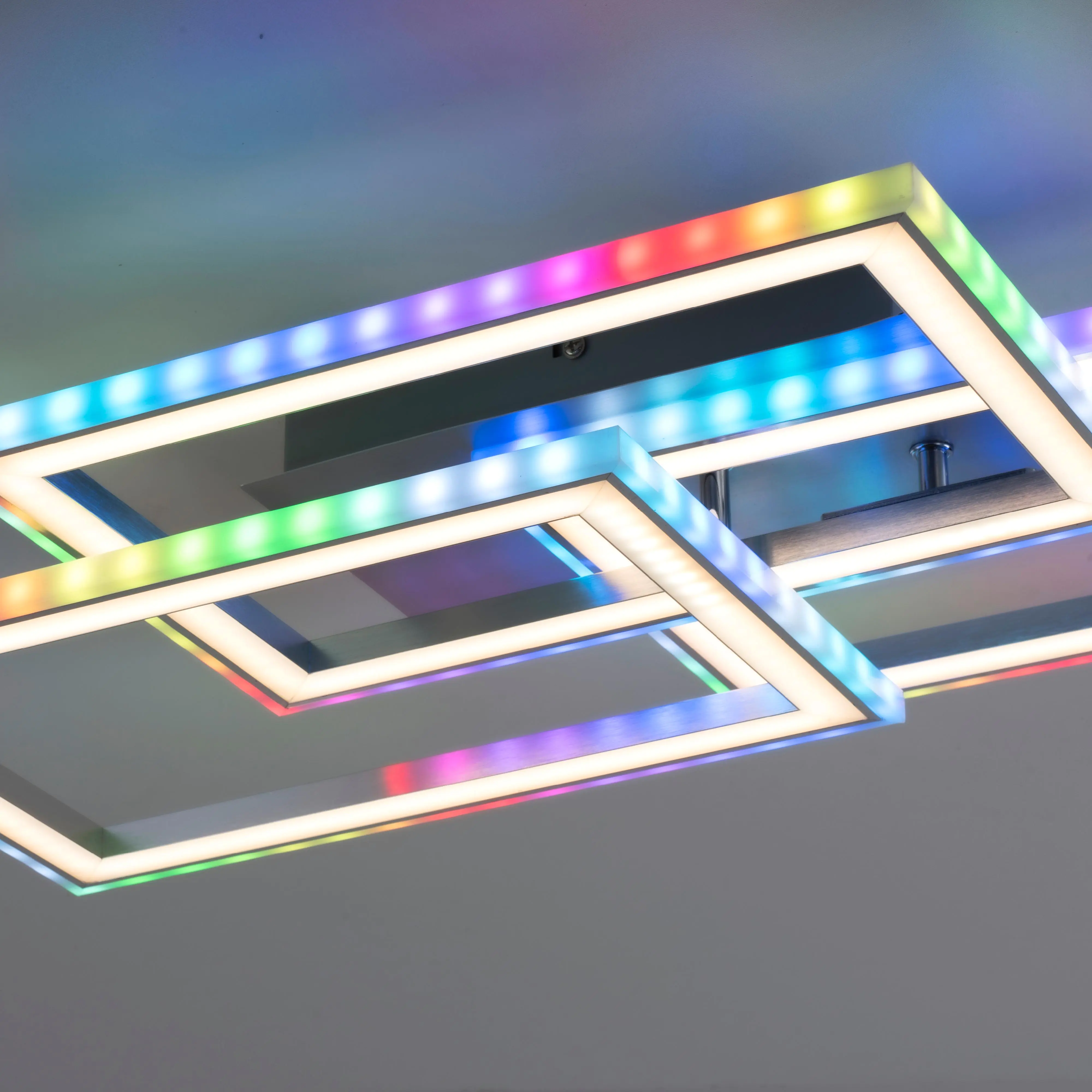 JustLight LED Deckenleuchte Felix60 stahl 54 x 33,5 cm dimmbar, RGBW