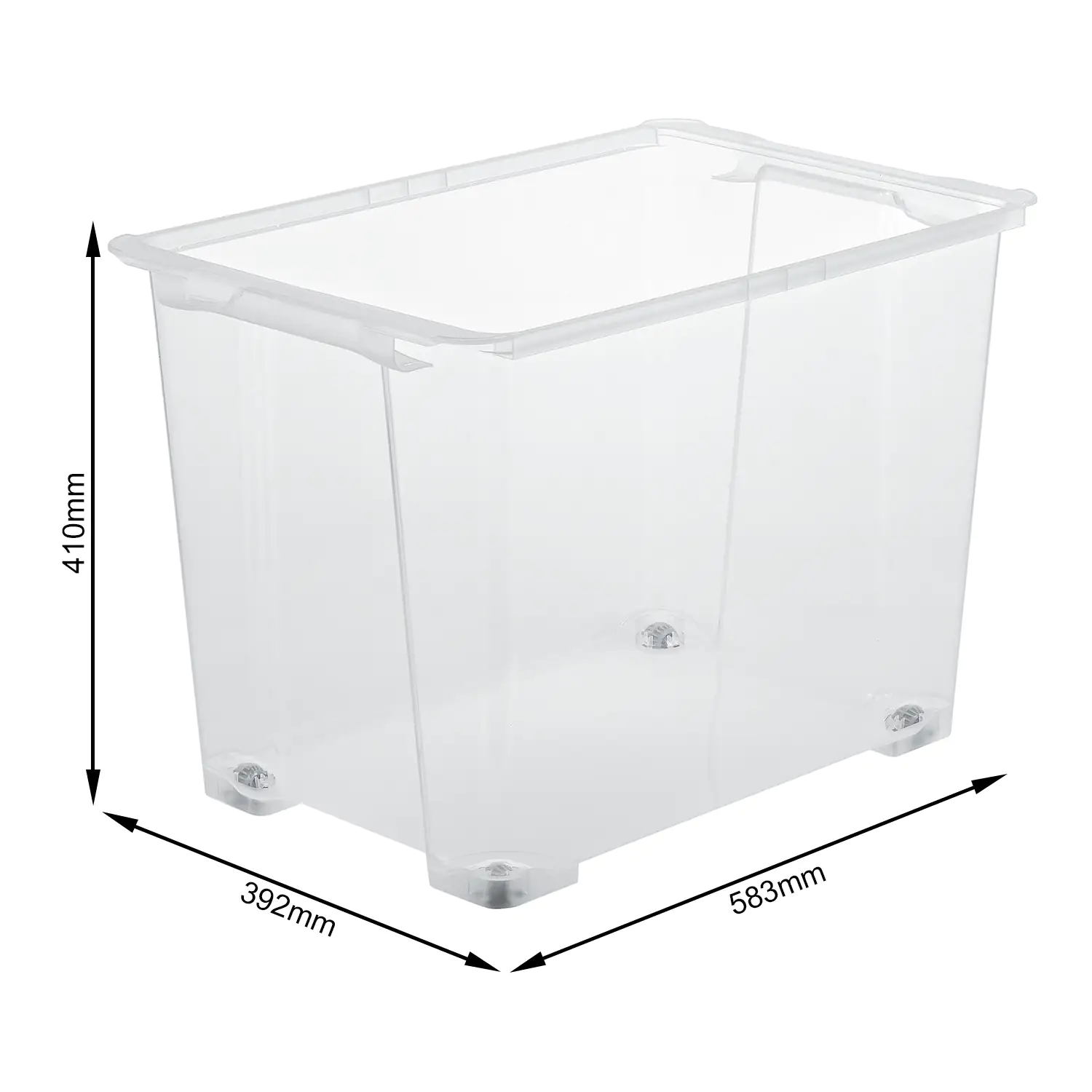 Rotho Aufbewahrungsbox Evo Easy mit Rollen 65 L transparent