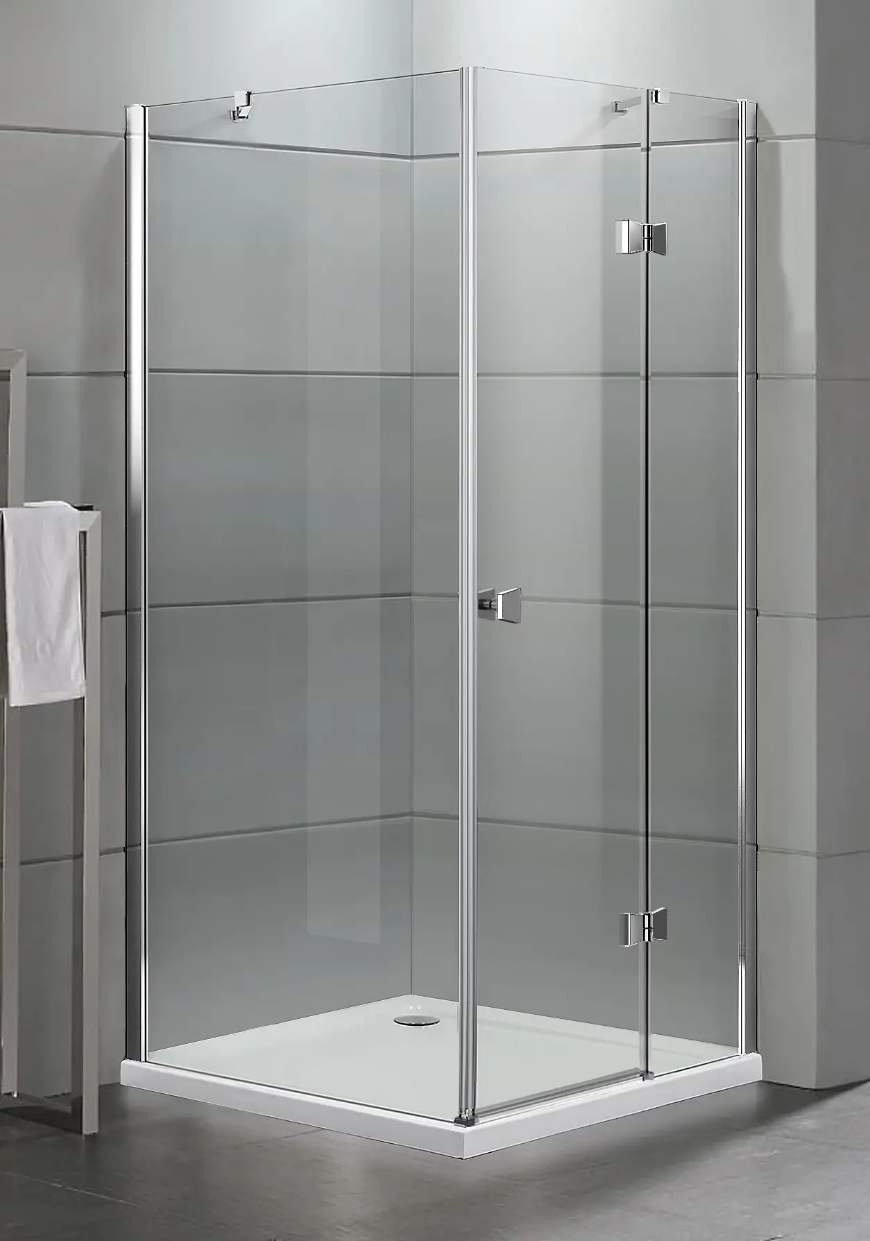 Primaster Dusch-Drehtür rechts mit Seitenwand Easy-6 90 x 90 cm Klarglas