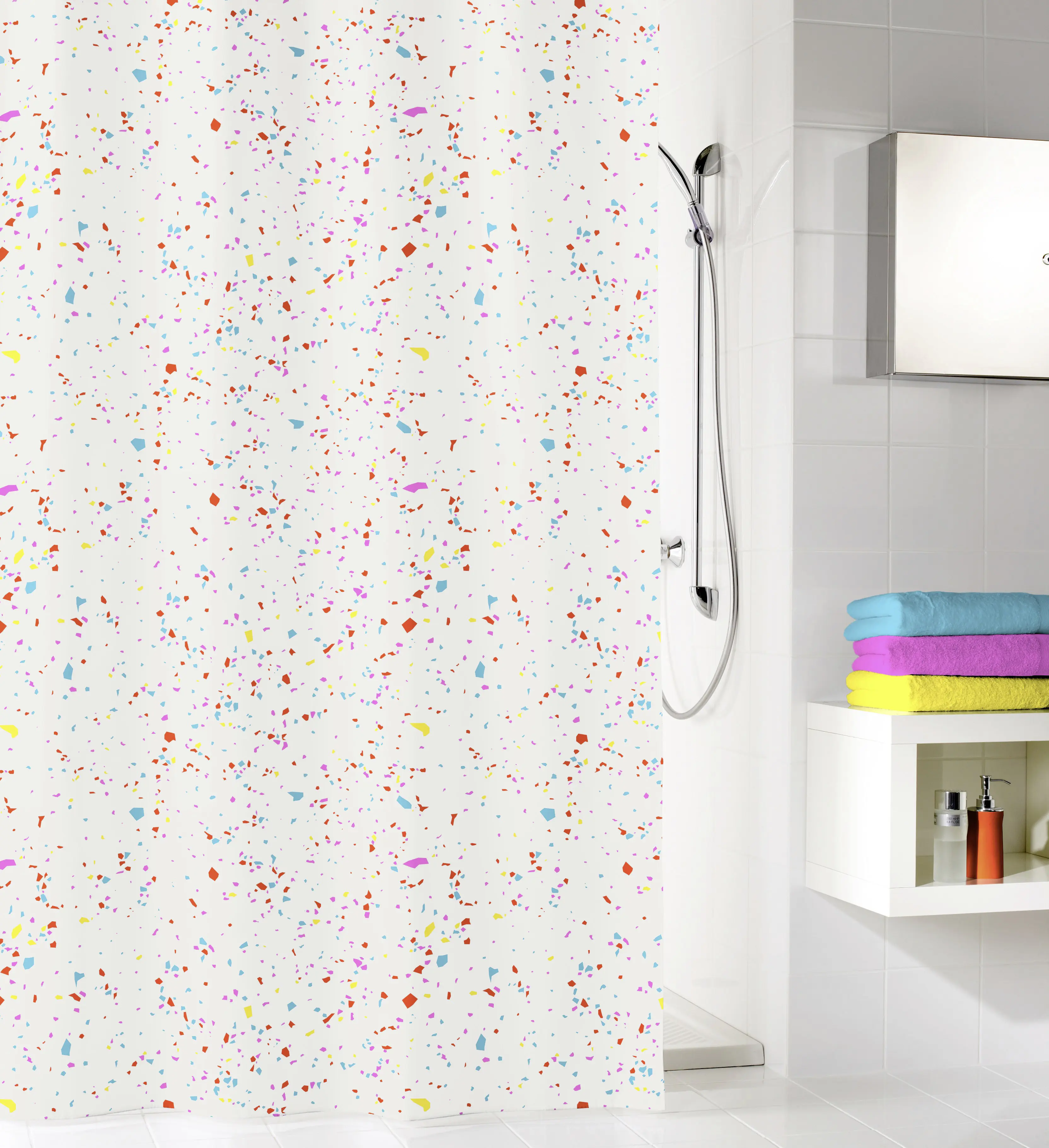 Kleine Wolke Duschvorhang Confetti multicolor 180 x 200 cm