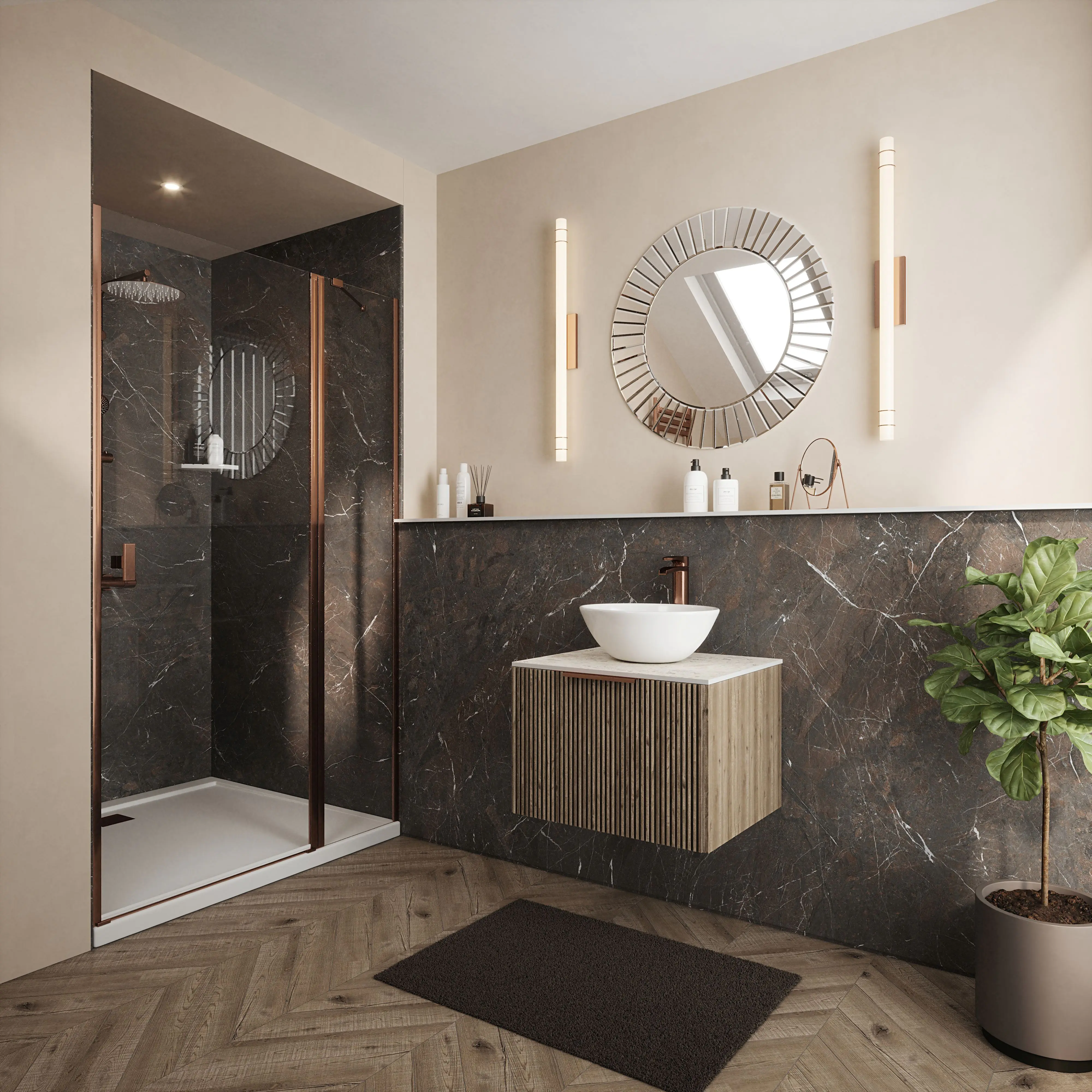 Wetwall Elite Wandpaneel  Rosso Levanto 120 x 242 cm mit Nut & Feder