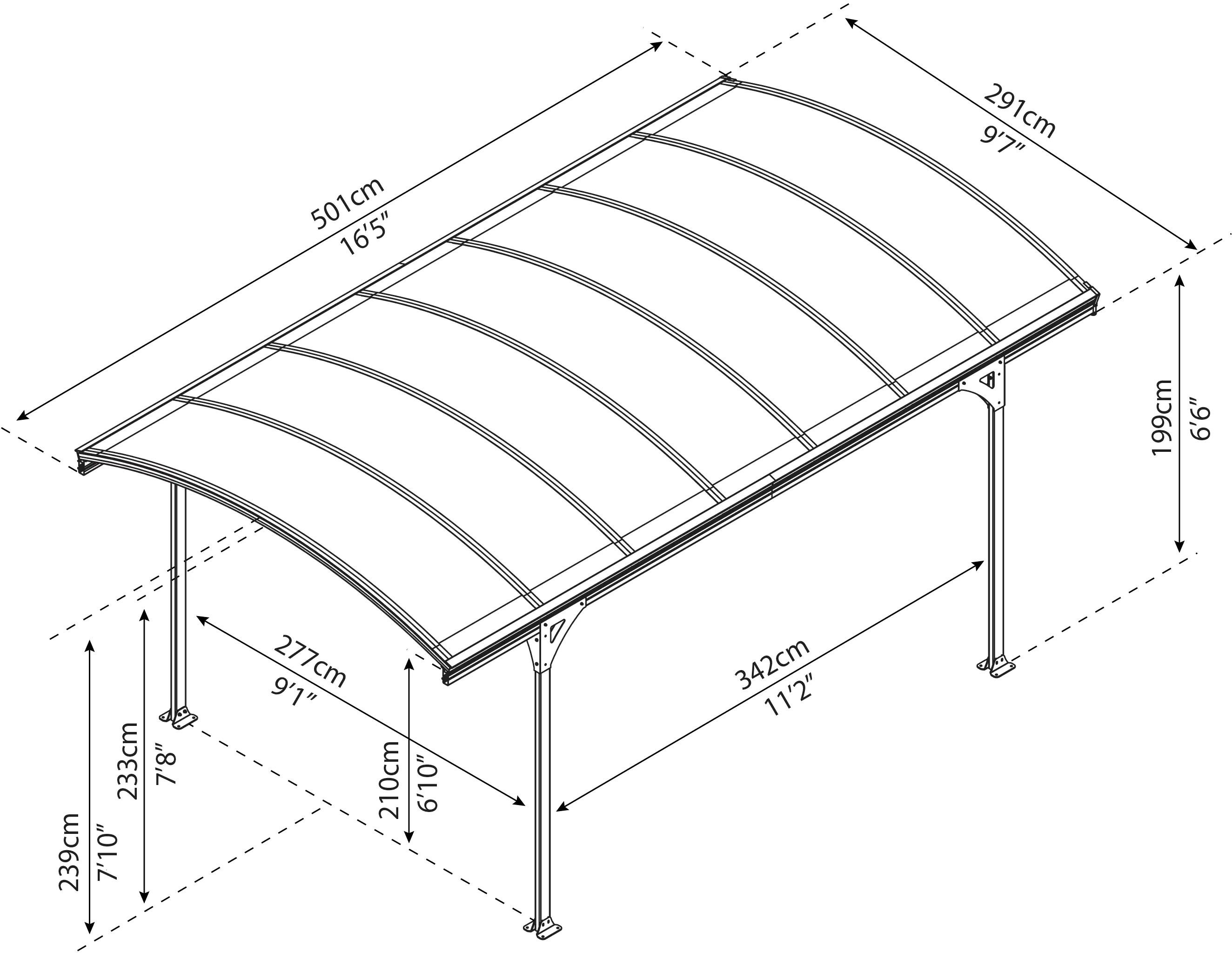 Canopia Carport Vitoria 5000 501 x 291 cm anthrazit