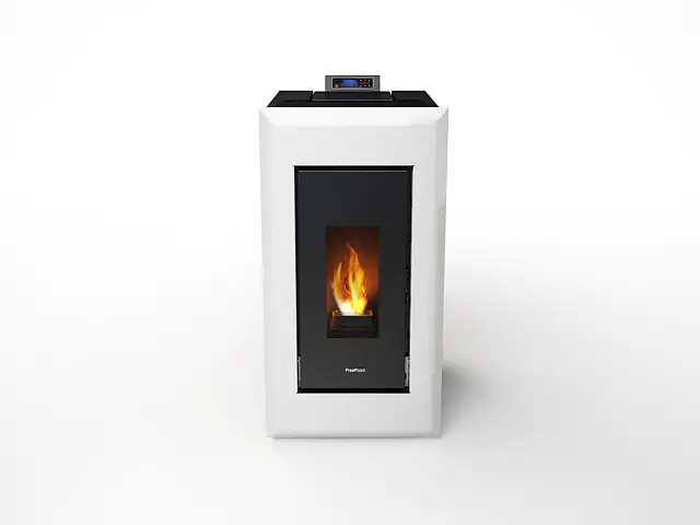 FreePoint Pelletofen VEGA Stahl10,5 kWschwarz-weiß