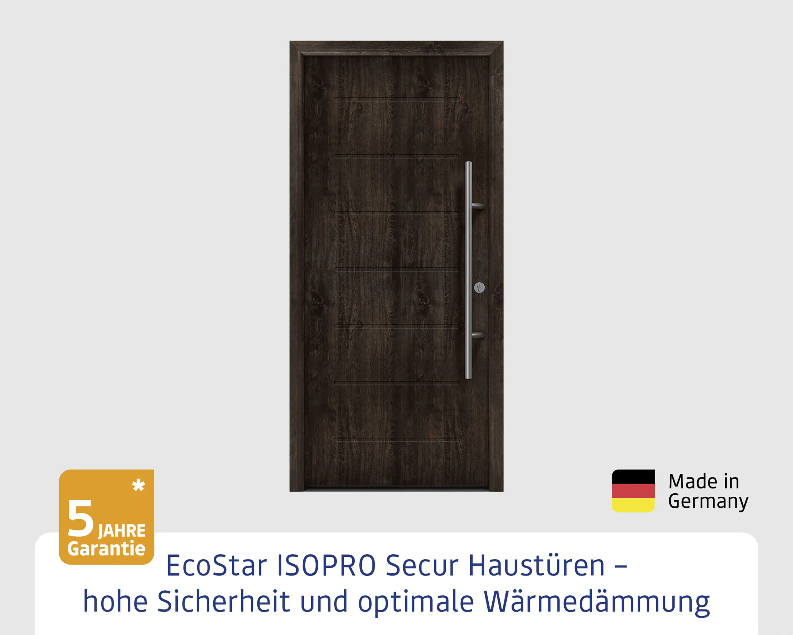 EcoStar Haustür ISOPRO Secur IPS 015 RC2 night oak 110 x 210 cm