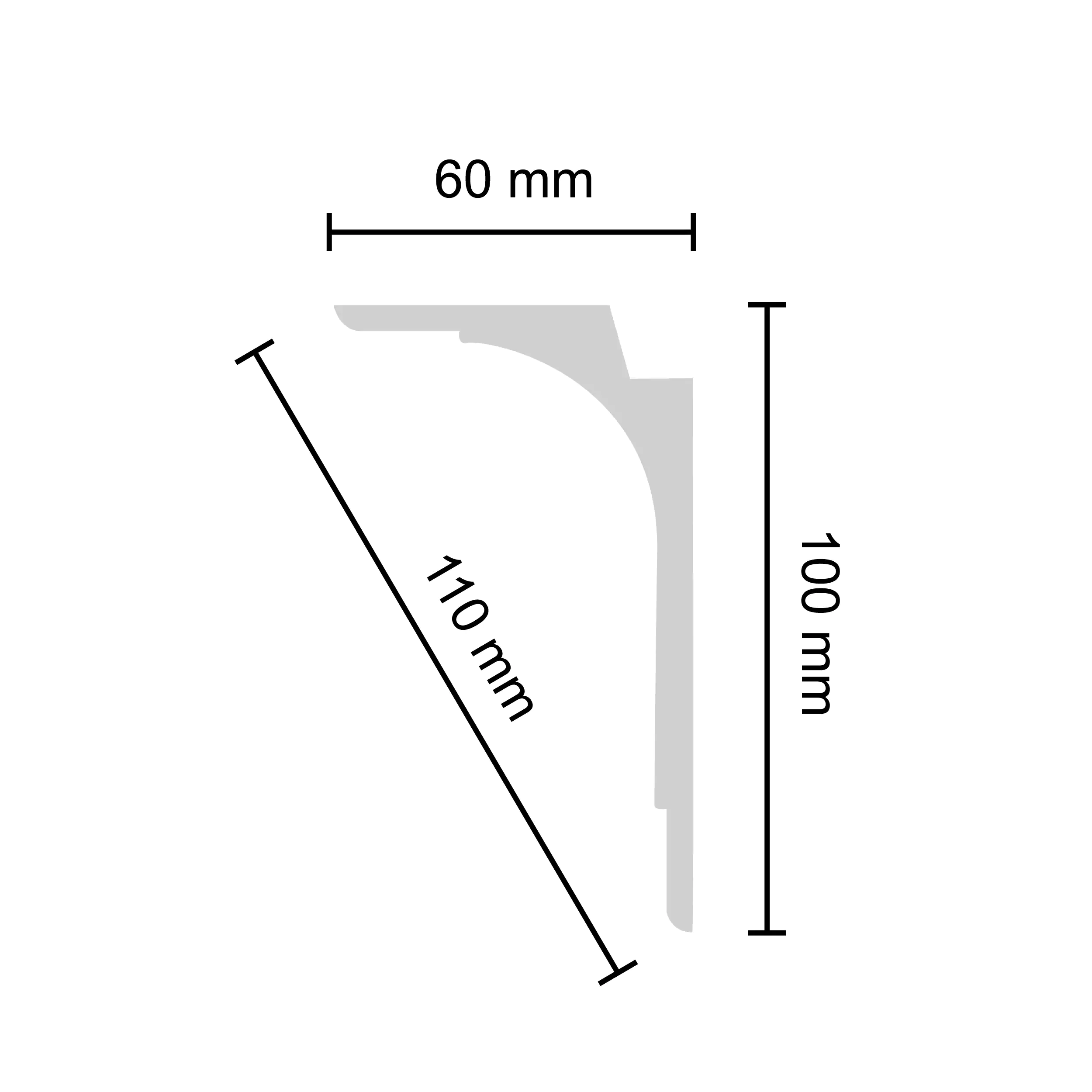 Decosa Lichtleiste Saskia, 2 m x 6 cm x 10 cm
